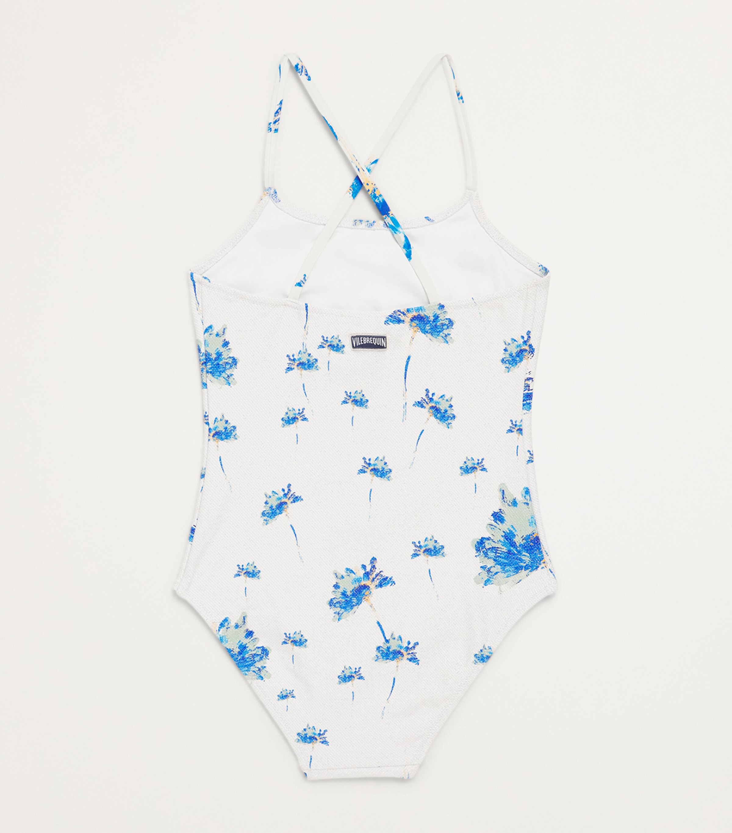 Metallic Flower Print Swimsuit (2-12 Years) 3 OFF-WHITE Image 2