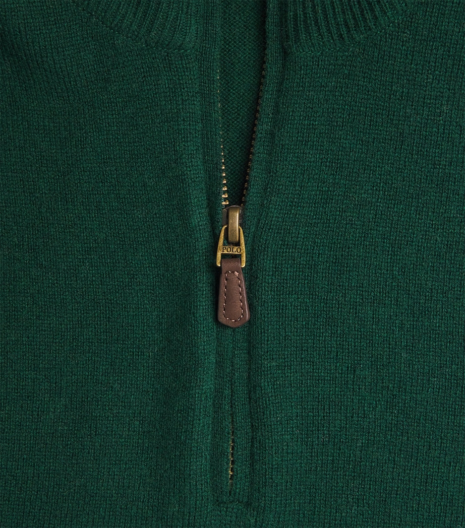 Wool Quarter-Zip Sweater GREEN Image 5