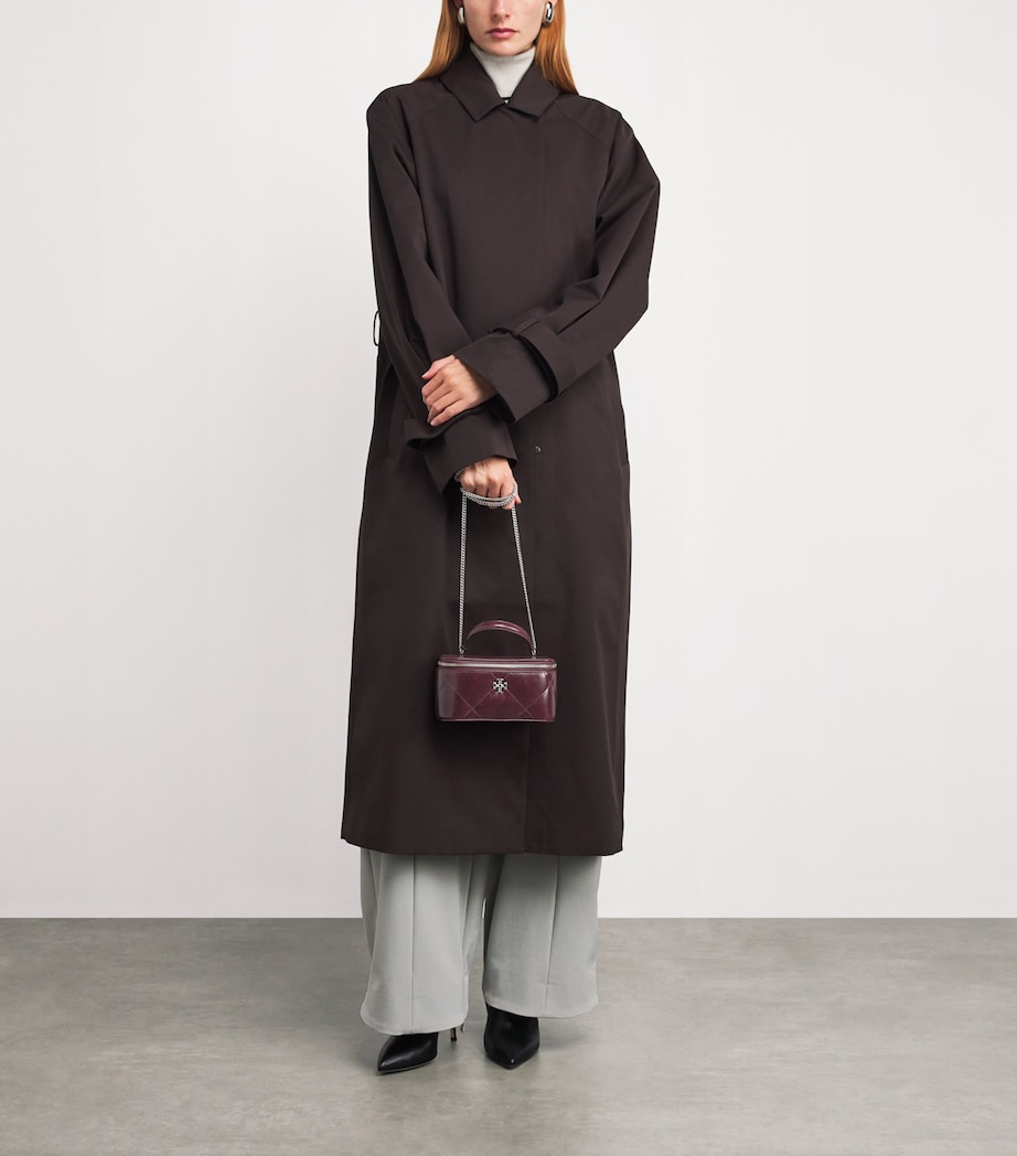 Leather Quilted Kira Vanity Case Bag DARK CARMINE 500 Image 5