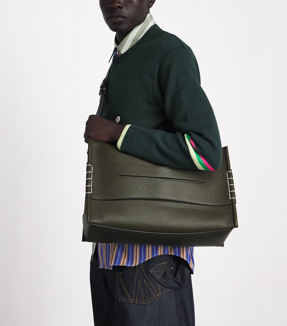 JW Anderson Leather Loafer Messenger Bag Khaki Image 2