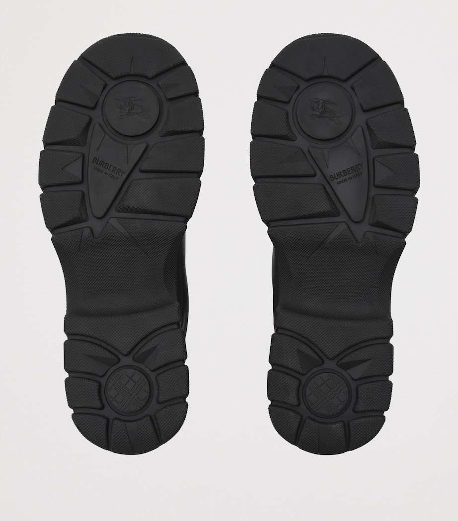 Burberry Leather Tone Lace-Up Boots Black Image 5