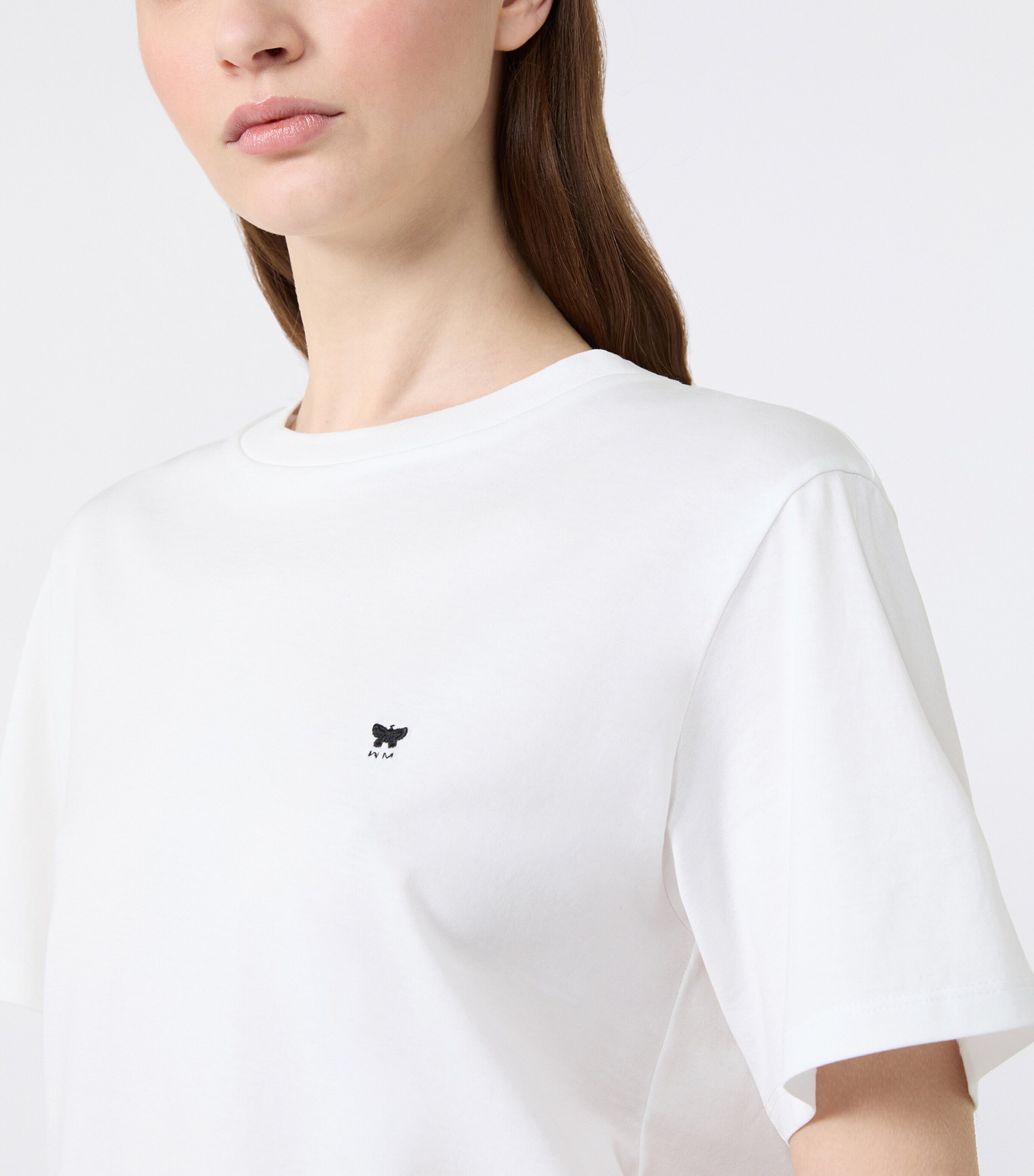 Weekend Max Mara Womens Cotton Embroidered T-Shirt White Image 6