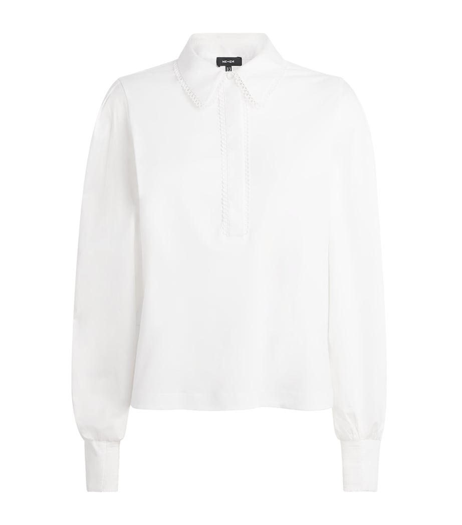 Cotton Scalloped Shirt FRESH WHITE Image 1