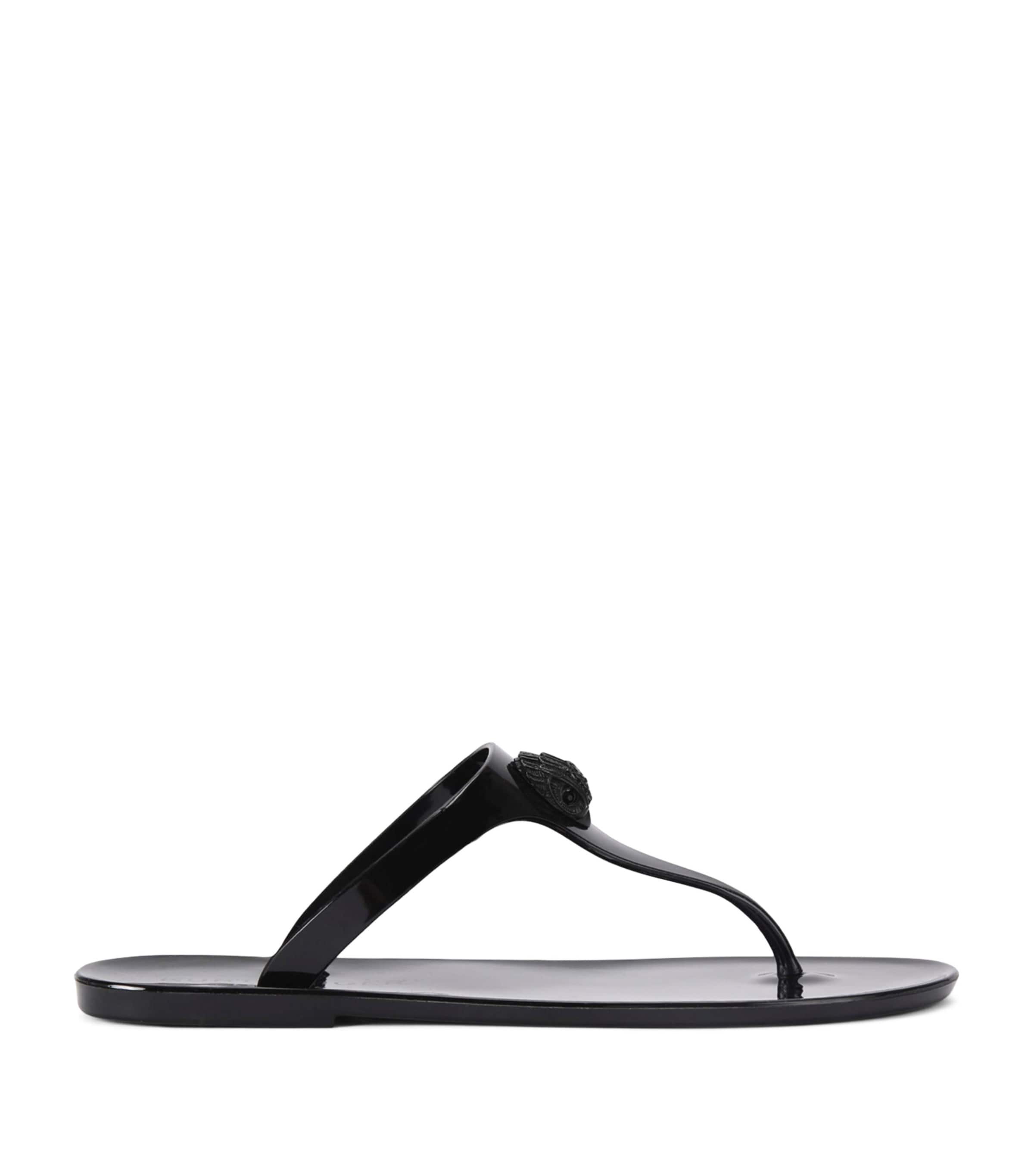 Kurt Geiger Maddison Plaque-detail Flip Flops In Black