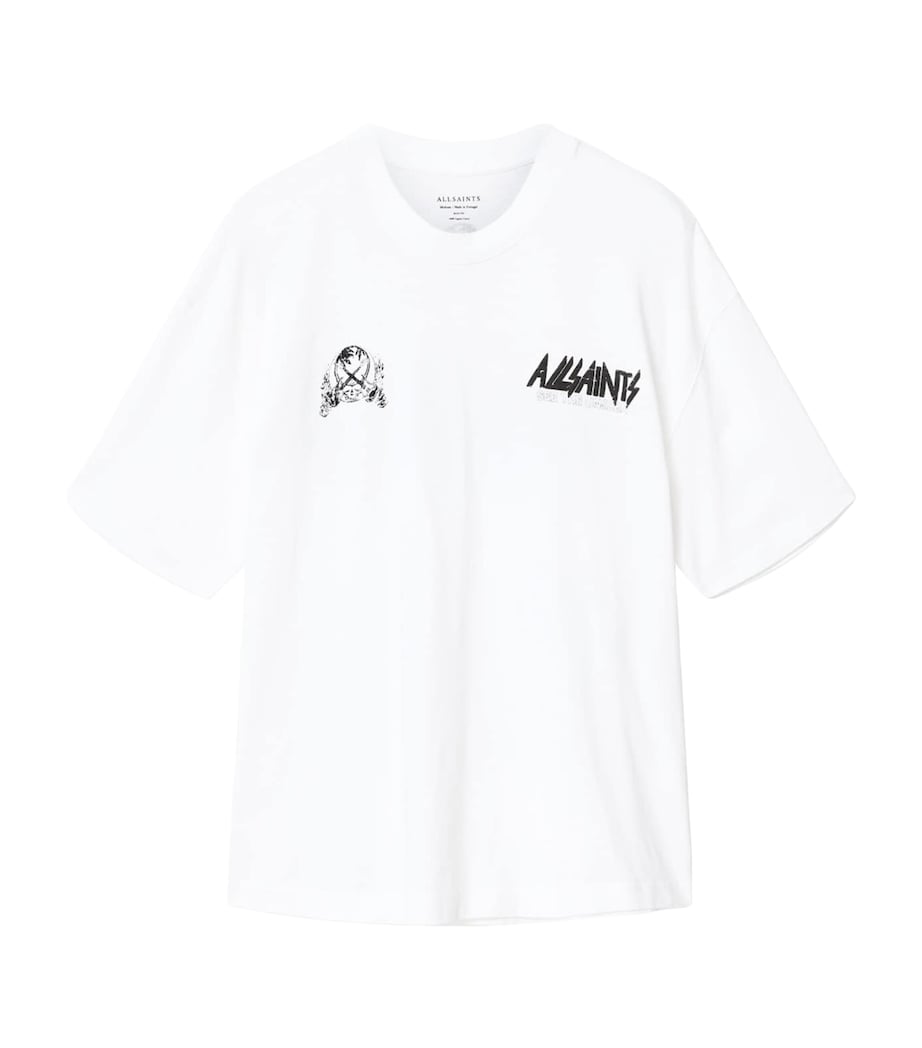 AllSaints Mens Organic Cotton Chromium T-Shirt Ashen White Image 1
