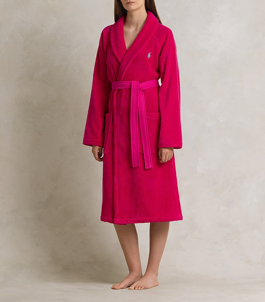 Polo Player Bath Robe SKY PINK Image 3