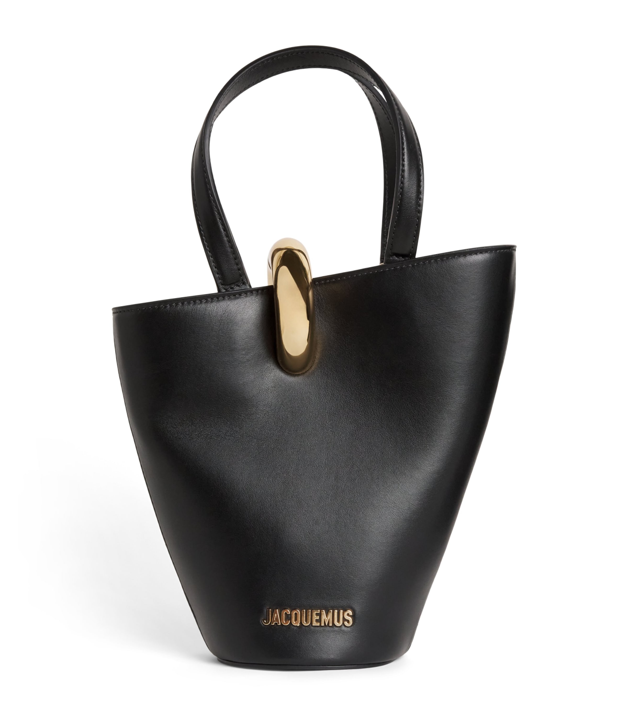 Jacquemus Small Leather Le Bambola Tote Bag Black