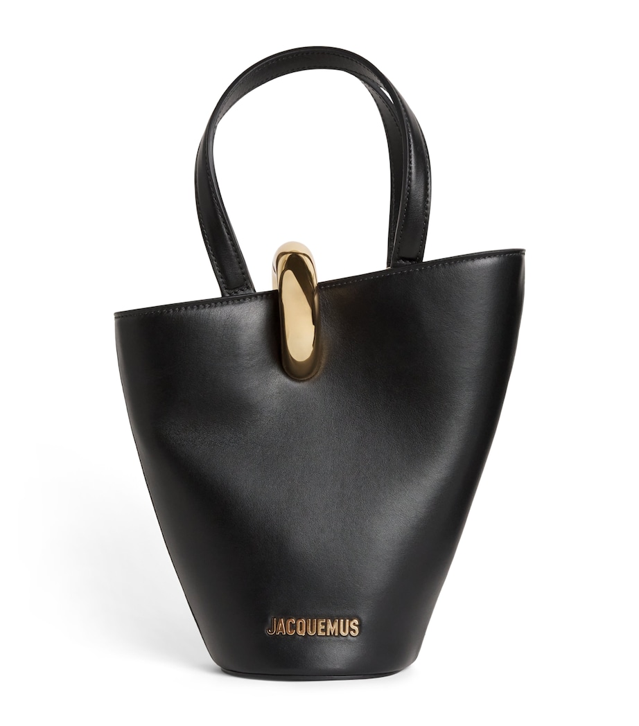 Jacquemus Small Leather Le Bambola Tote Bag Black Image 1