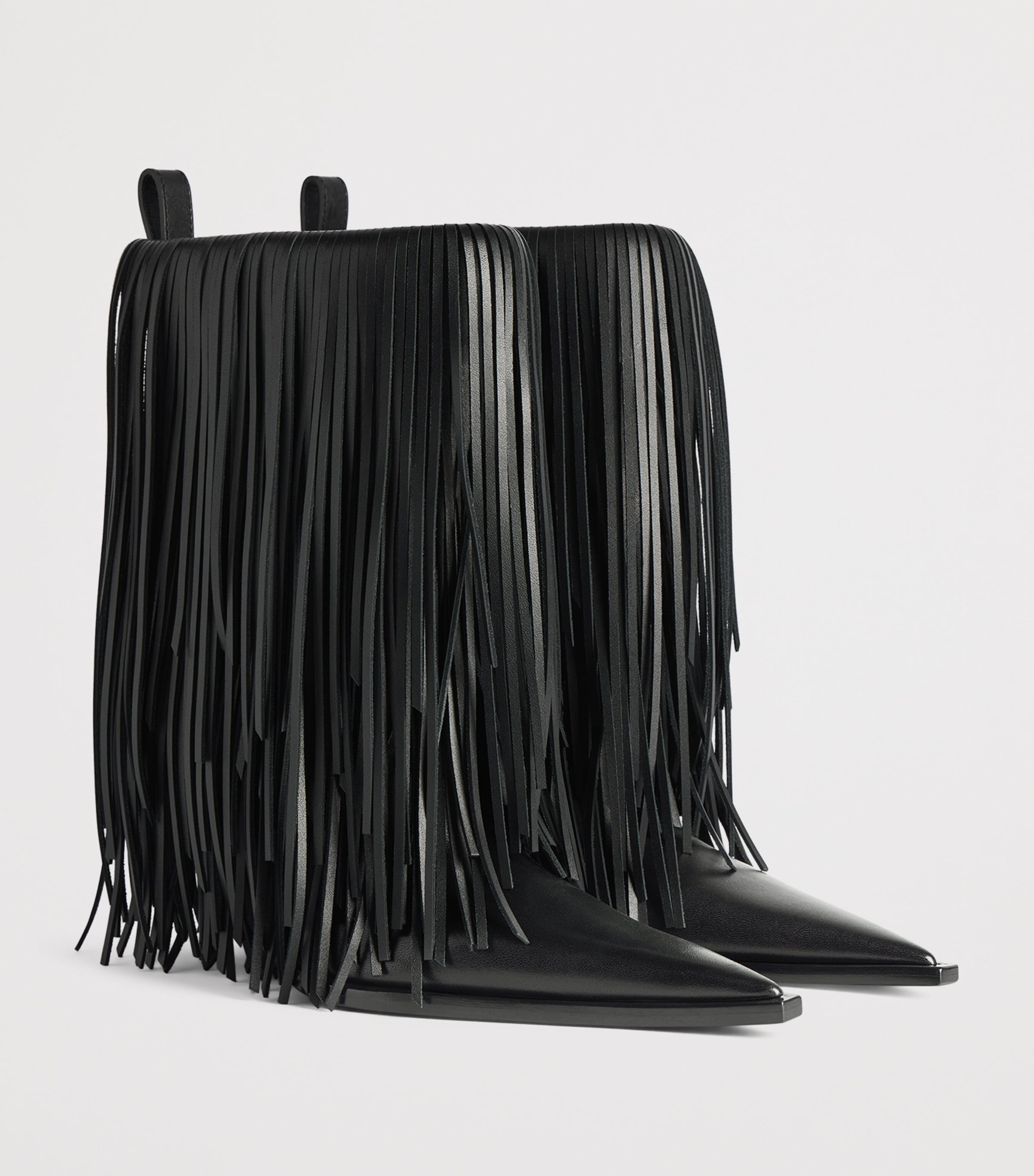Balenciaga Calfskin Avenue Fringed Heeled Boots 90 Image 2