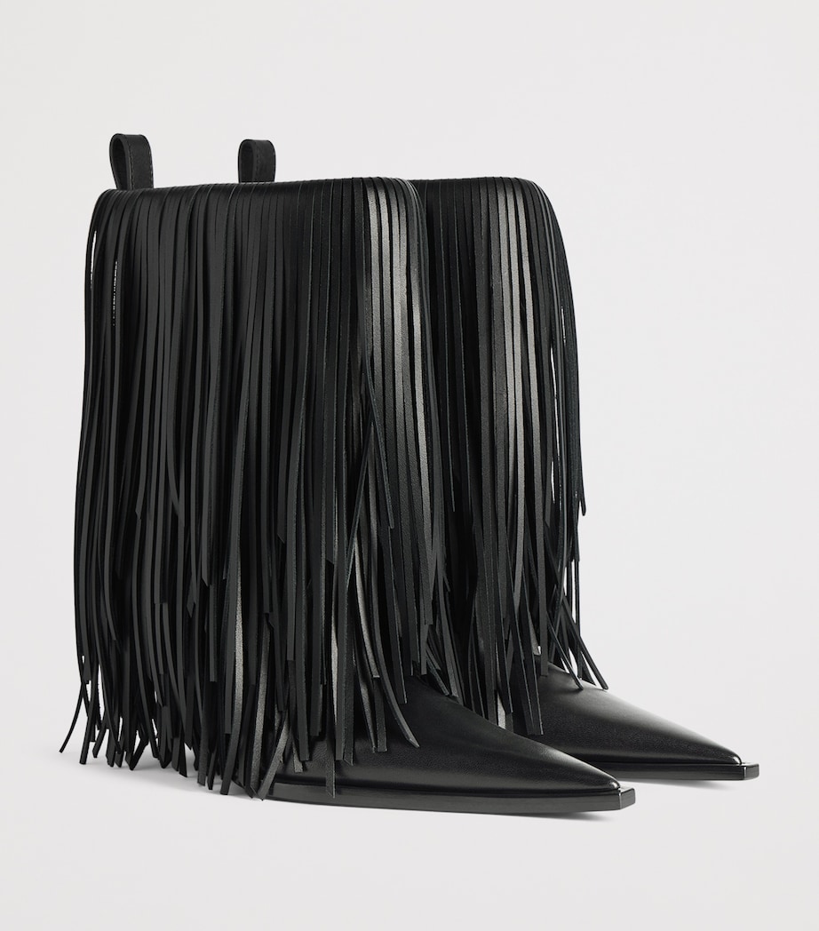 Balenciaga Calfskin Avenue Fringed Heeled Boots 90 Image 2