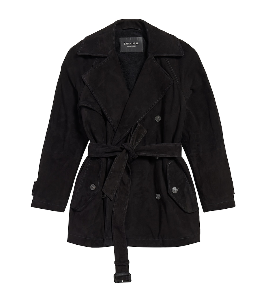 Lambskin Suede Short Trench Coat 1000 Image 1