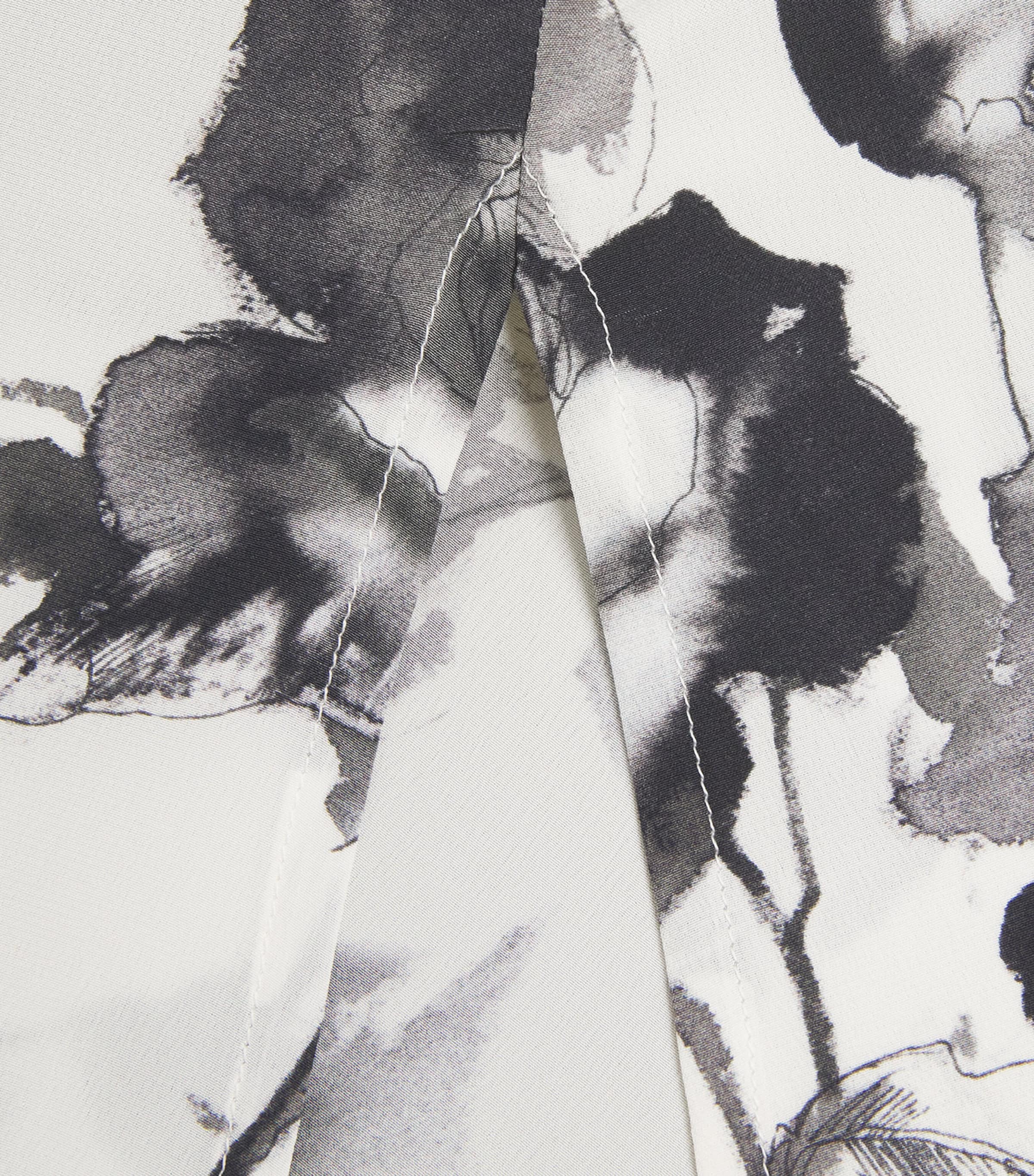 Silk Floral Longline Shirt MNOCHROM Image 5