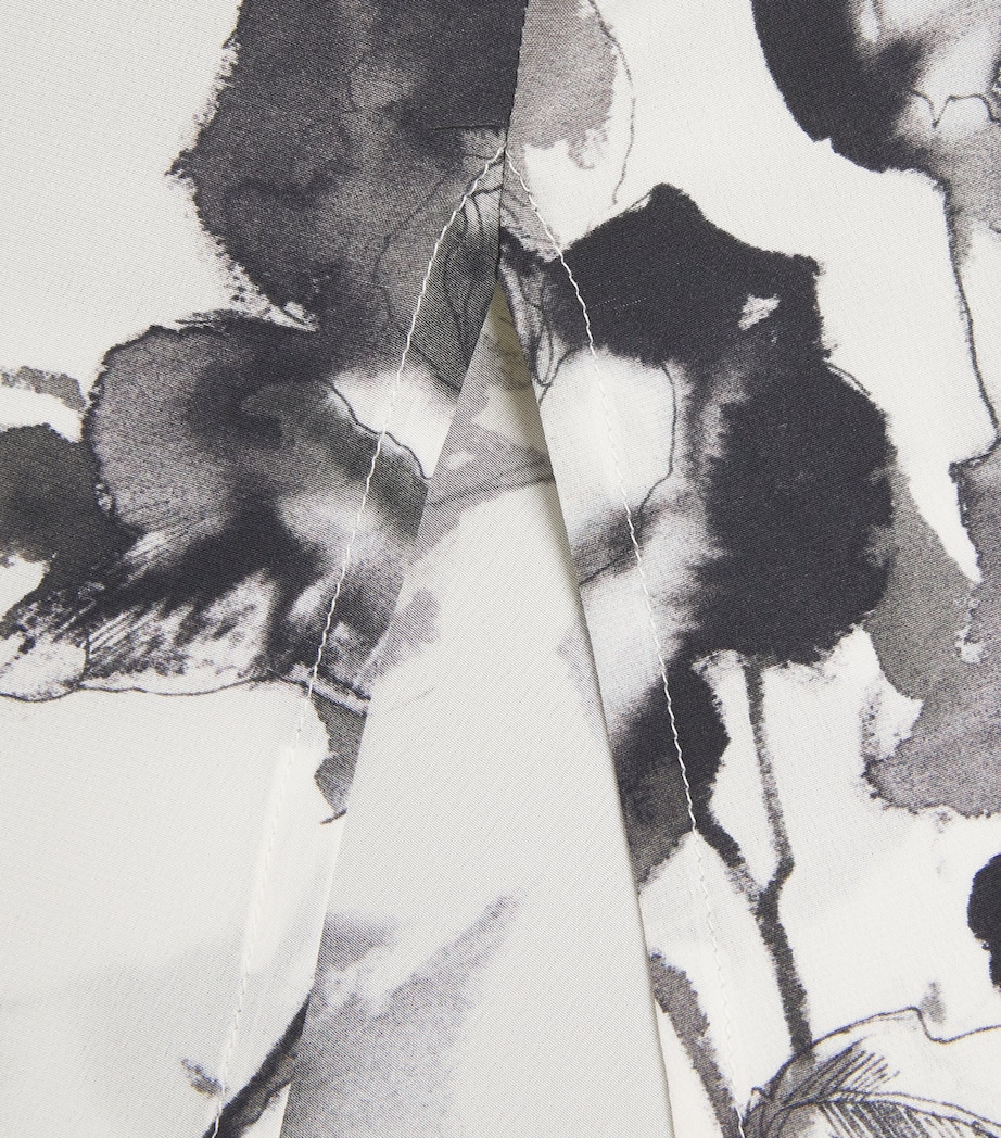 Silk Floral Longline Shirt MNOCHROM Image 5