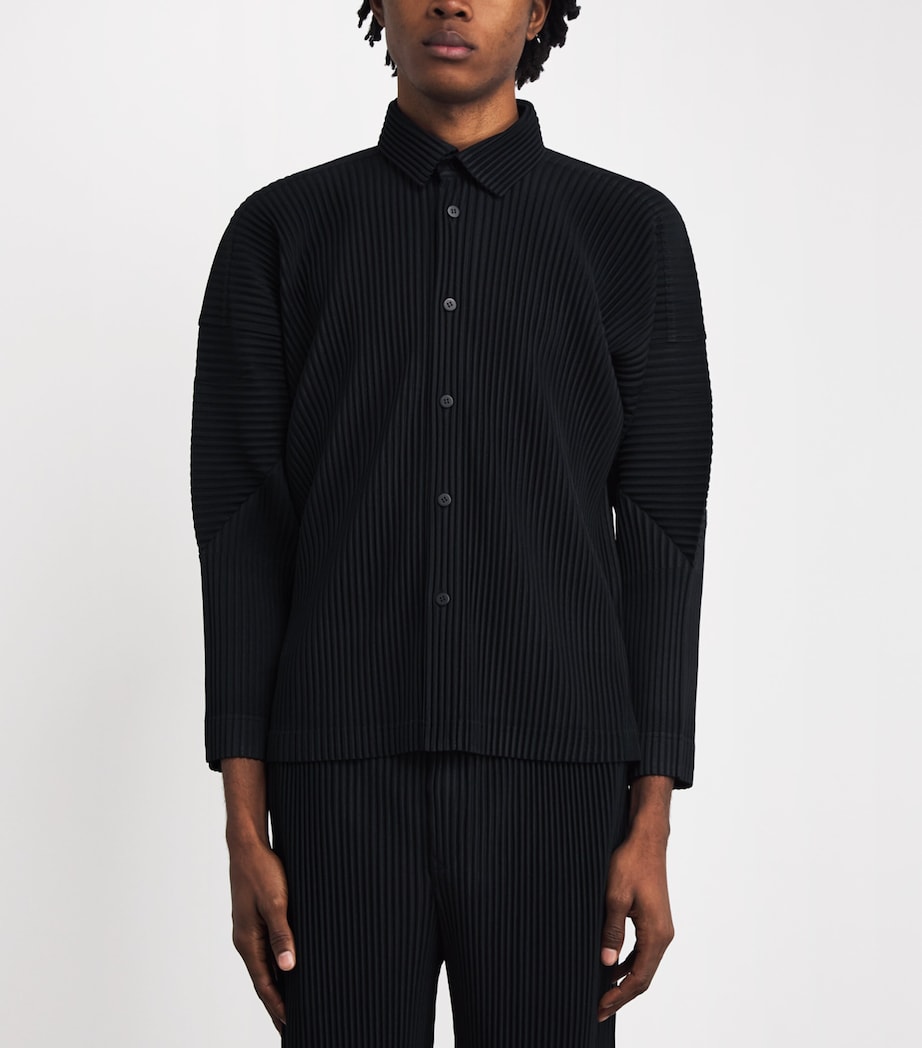 Pleated Shirt 15-BLACK Image 3