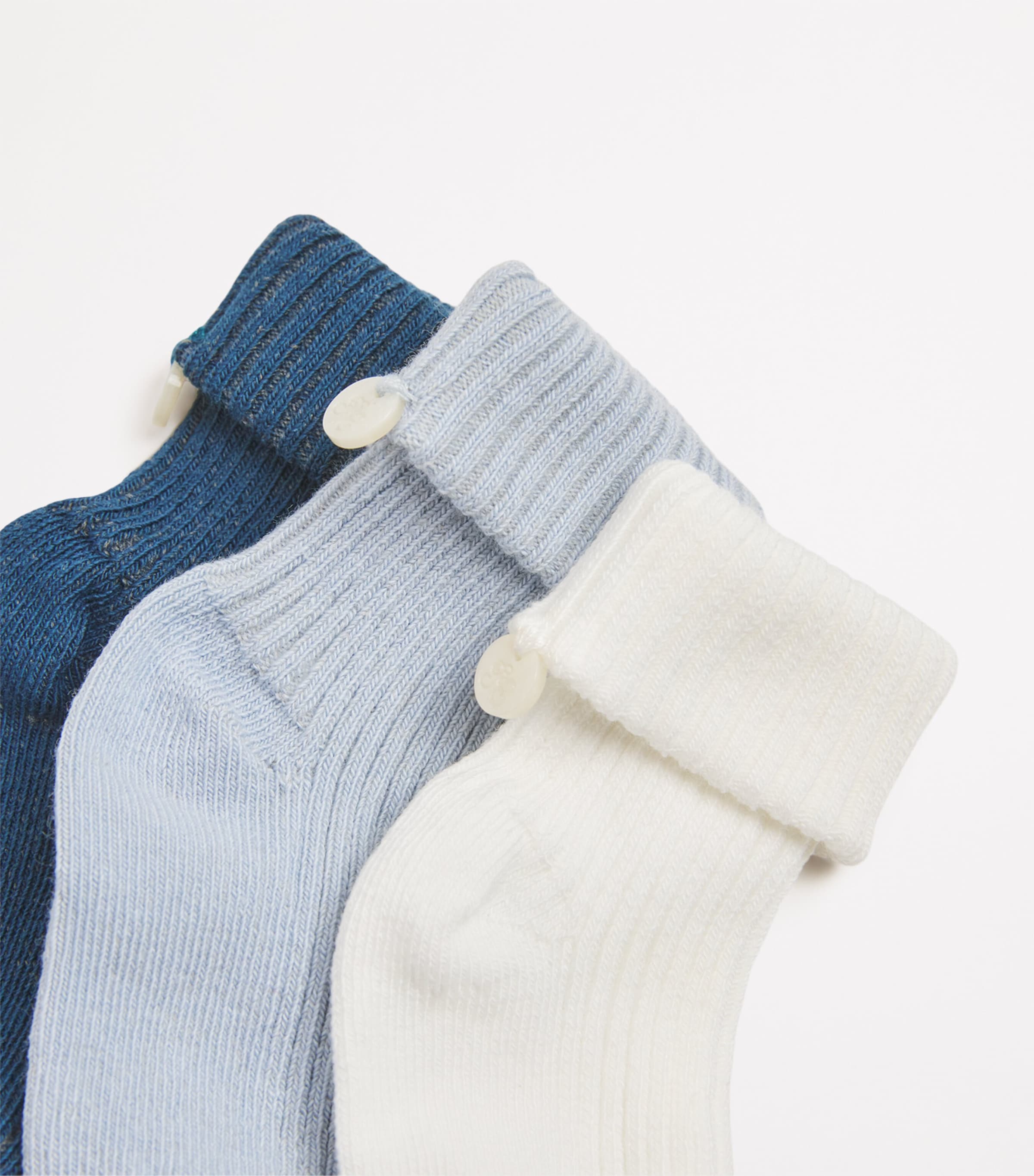 Tartine et Chocolat Set of 3 Cotton-Blend Knitted Socks (13-18 months) Bleu Cï¿½leste Image 3