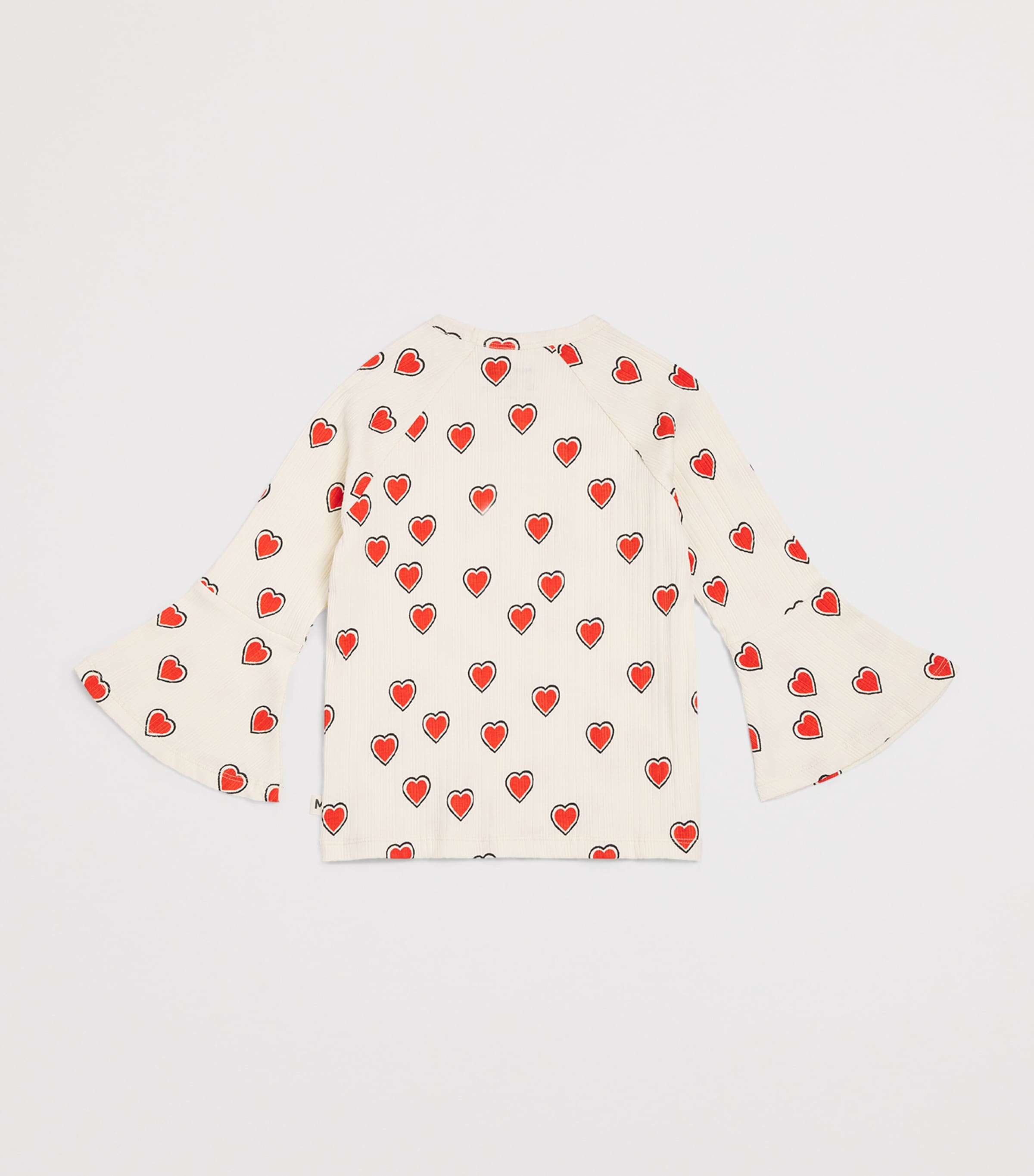 Mini Rodini Organic Cotton Hearts Top (3-11 Years) Offwhite Image 2