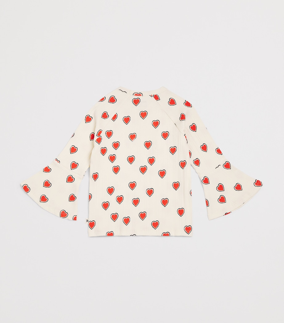 Organic Cotton Hearts Top (3-11 Years) OFFWHITE Image 2