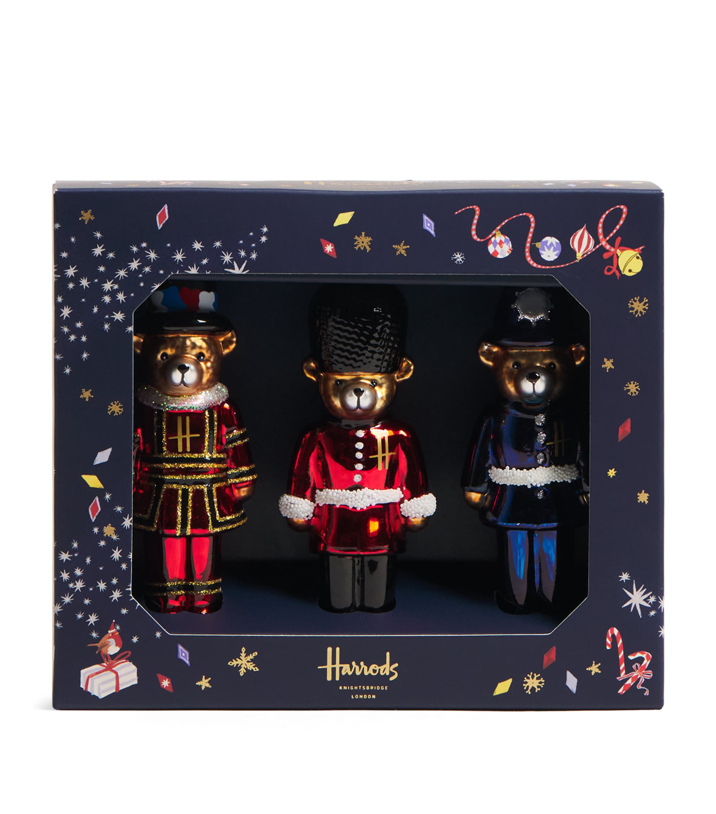 Harrods London Bear Tree Decorations (Set of 3) Image 1