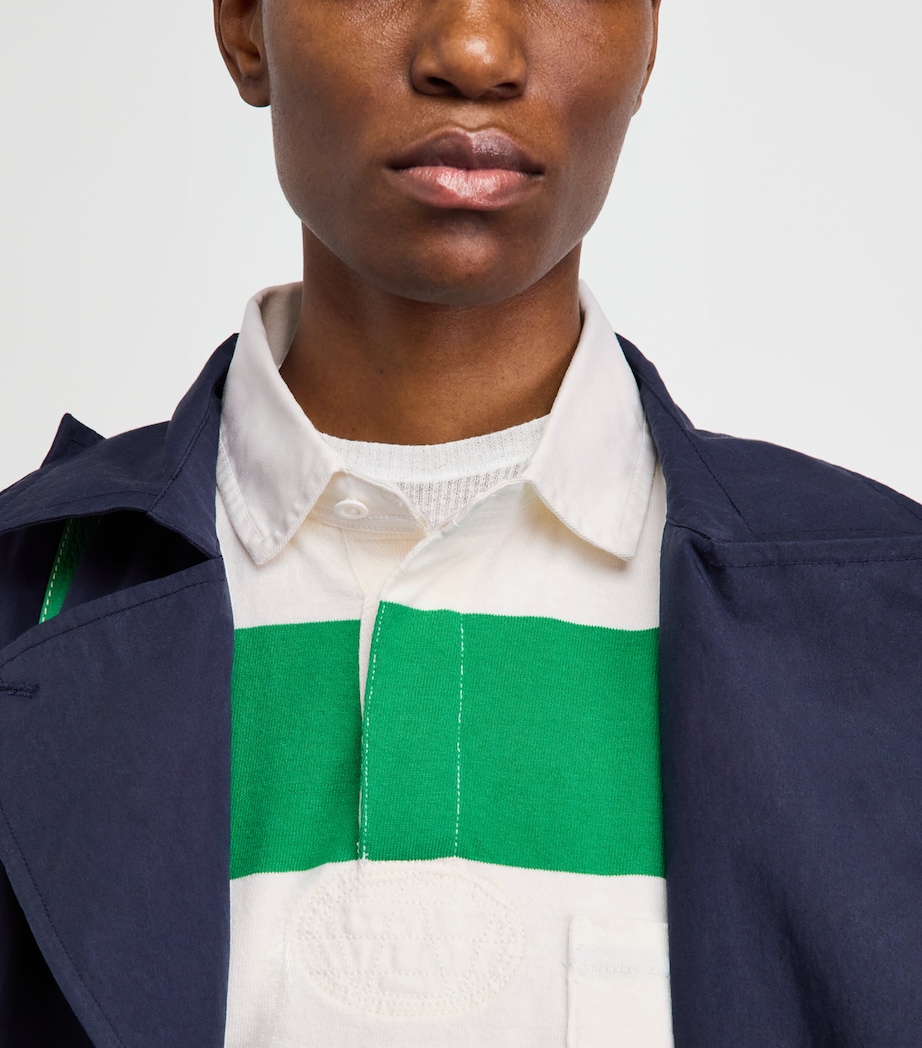 Polo Ralph Lauren Womens Cotton Stripe Rugby Shirt Bllird Grn/dkwsh Wht Image 3