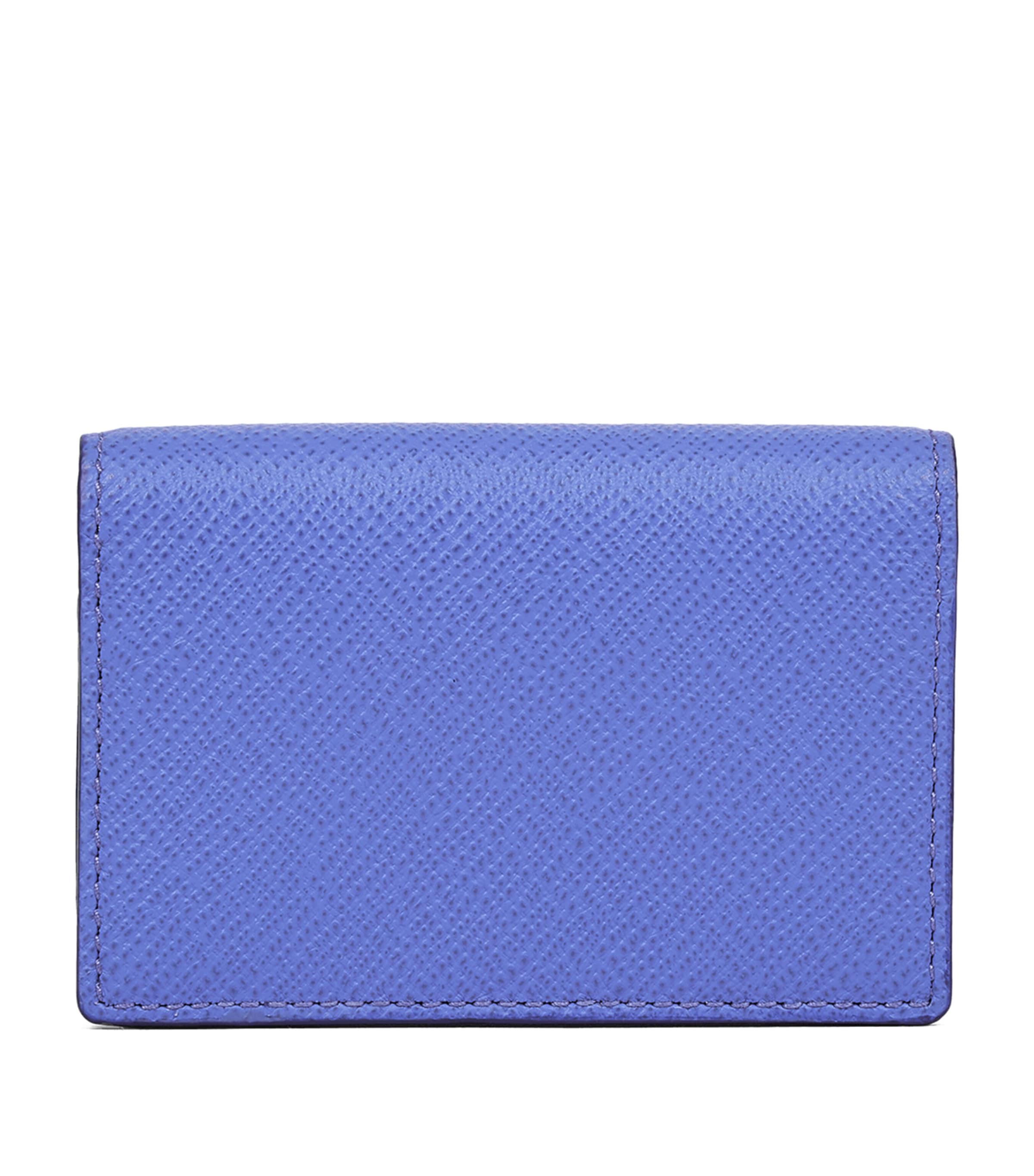 Smythson Calfskin Panama Folded Card Holder U Violet Image 1