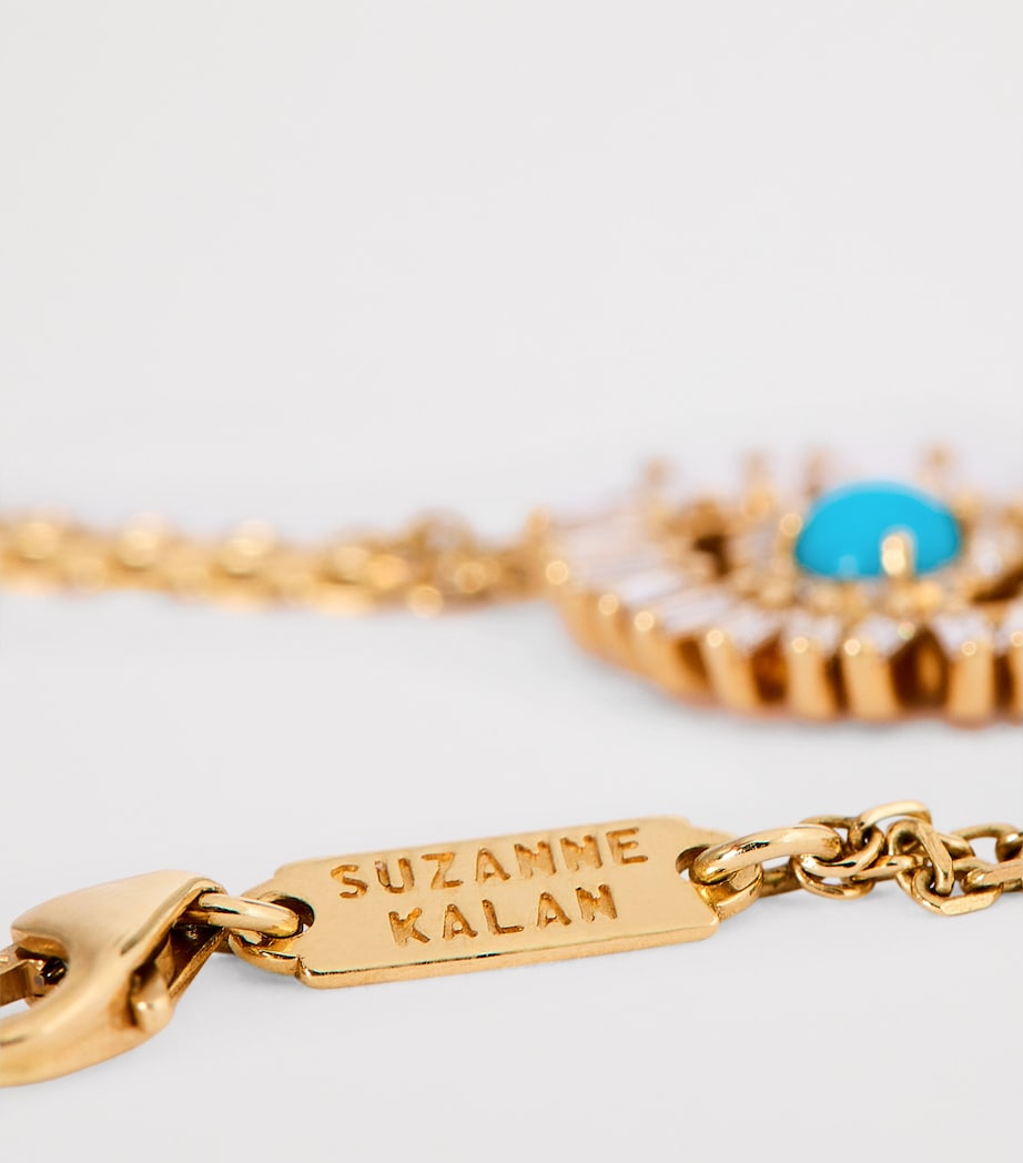 Yellow Gold and Turquoise Evil Eye Chain Bracelet 18K YG/TURQ Image 6