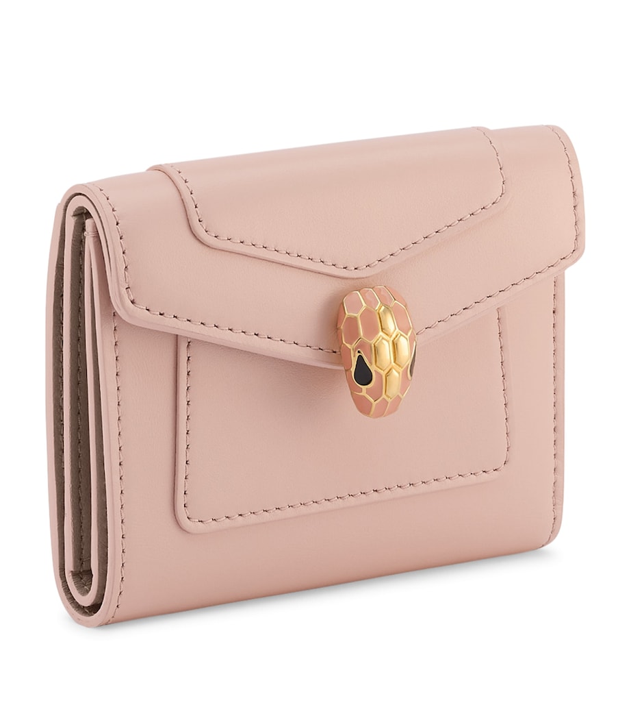 Leather Serpenti Forever Compact Wallet PINK Image 1