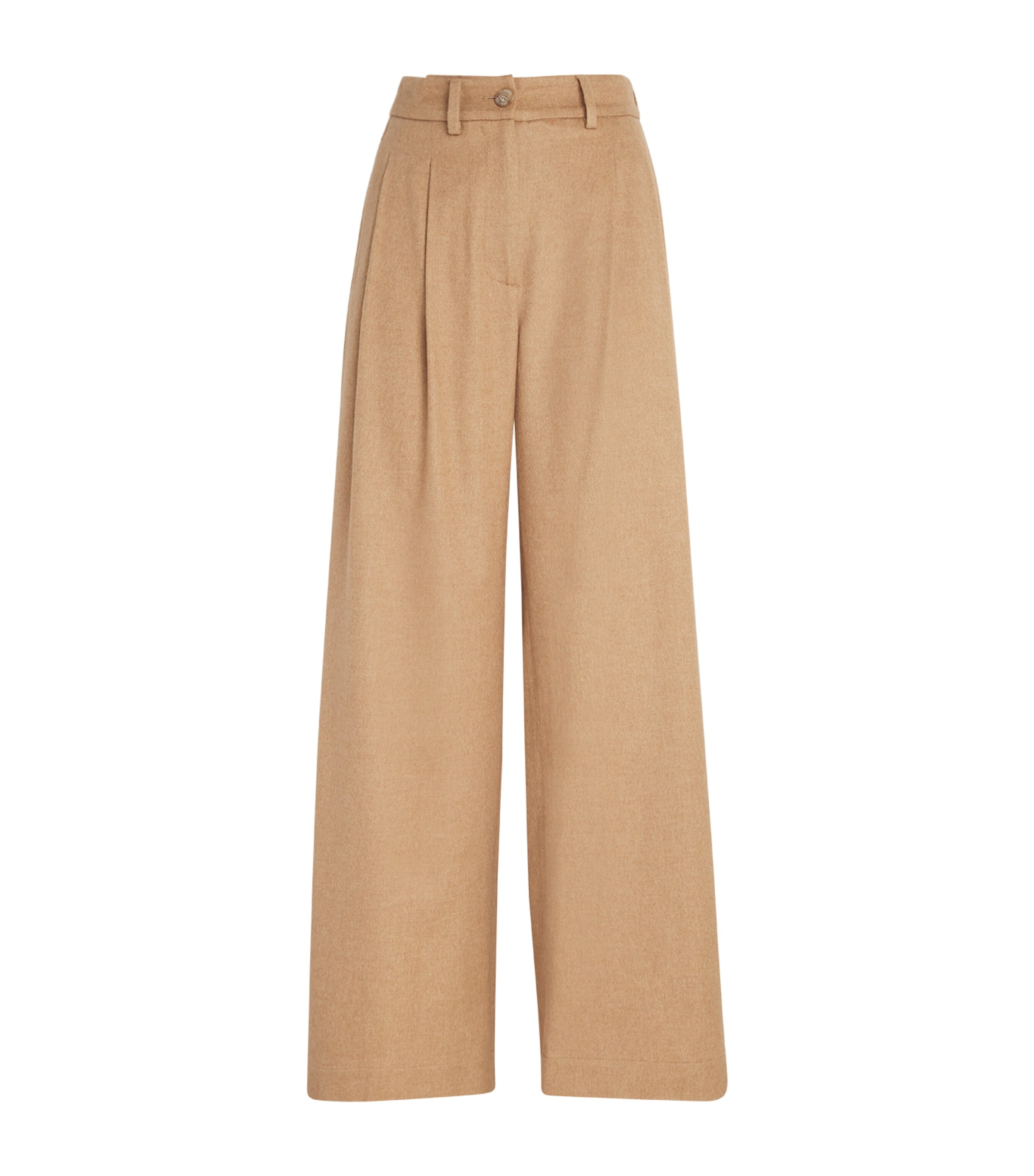 Colombo Kid Cashmere Pleated Wide-leg Trousers In Brown