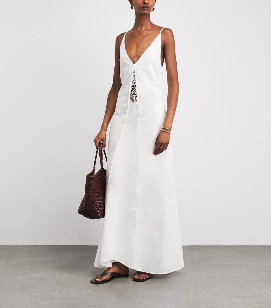 SIR. Womens Cotton Klara Maxi Dress Ivory Image 2