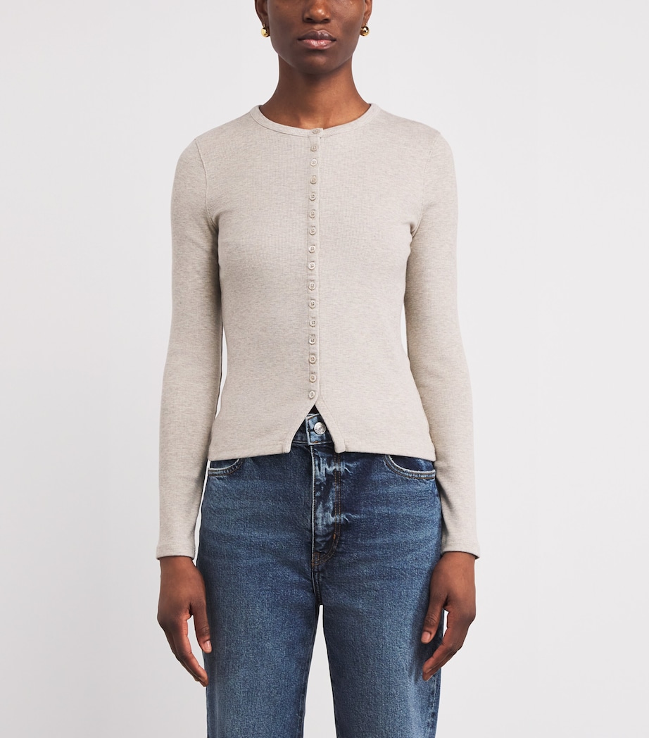 Modal-Blend Button-Up Cardigan OMHR Image 3