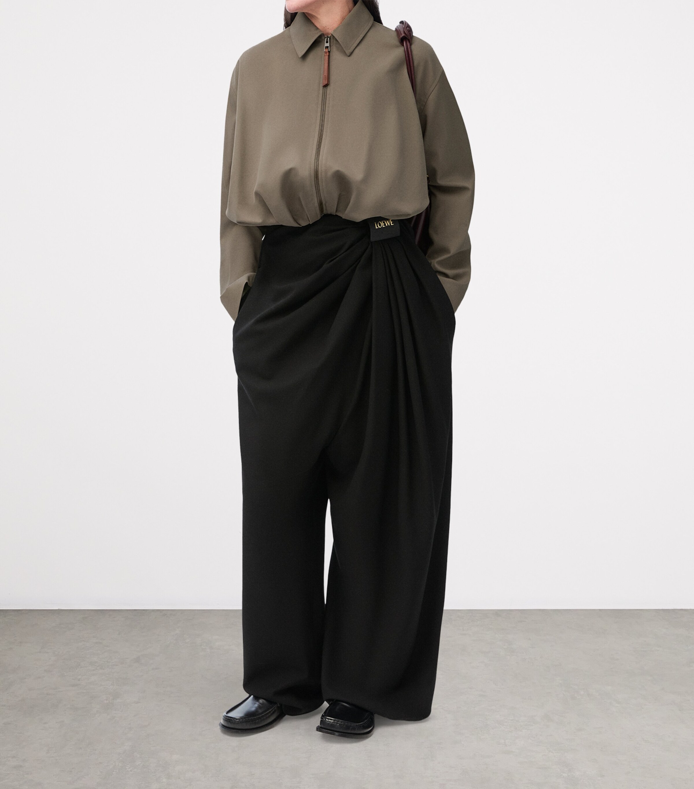 LOEWE Cotton-Silk Draped Jacket | Harrods US
