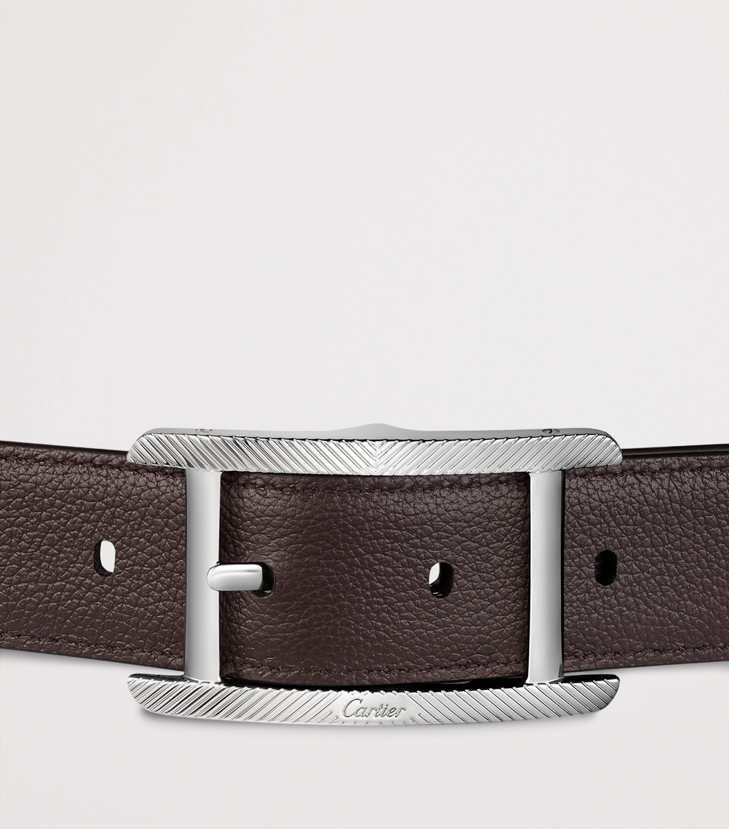 Leather Reversible Tank de Cartier Belt BLACK & BROWN Image 4