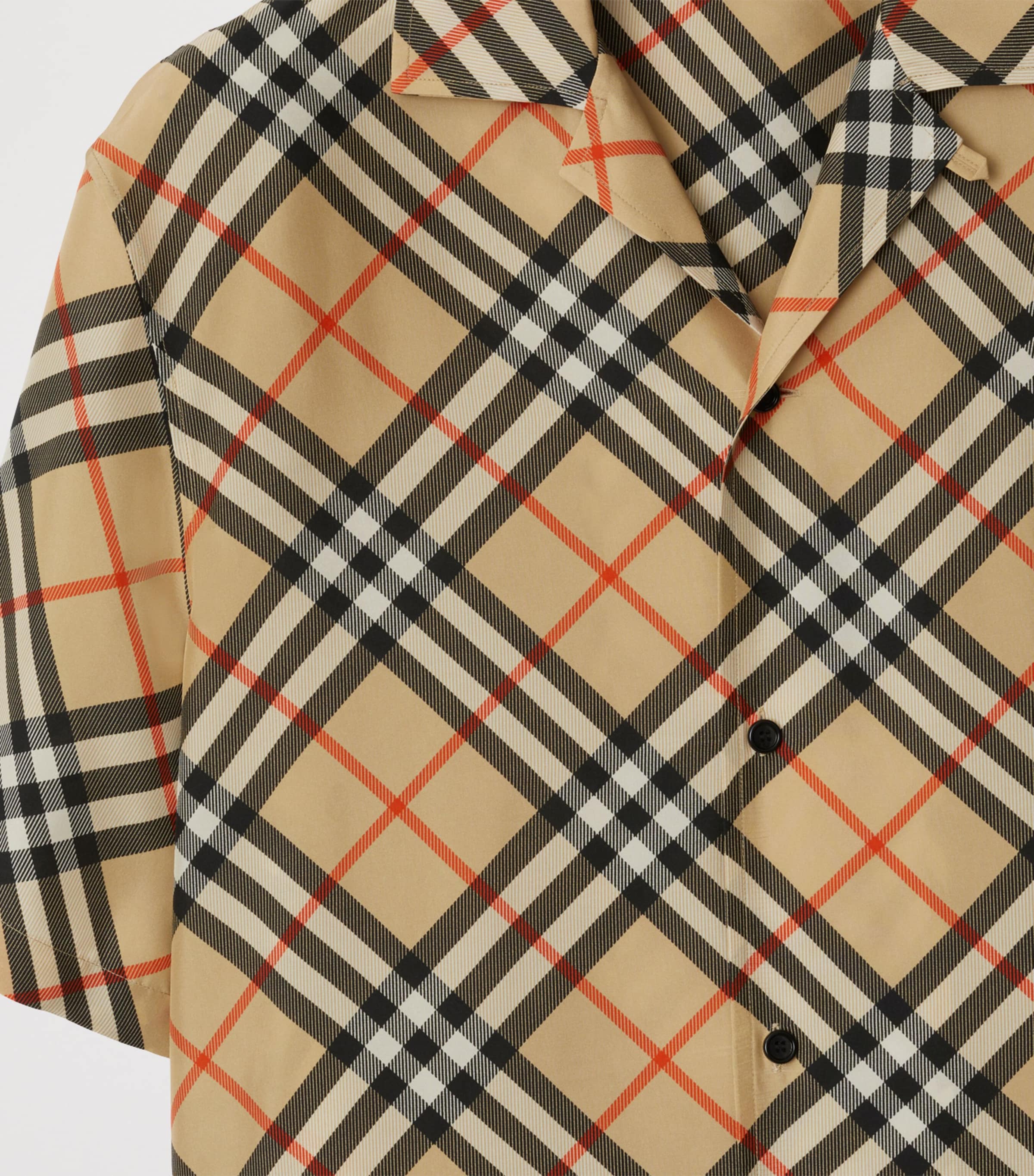 Oversized Silk Check Shirt SAND IP CHECK Image 6