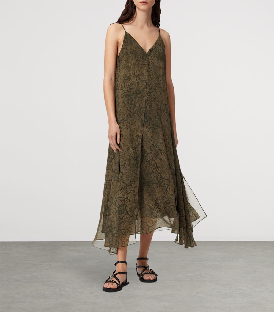 AllSaints Womens Vanda Paisley Dress Sirius Gold Black Image 3