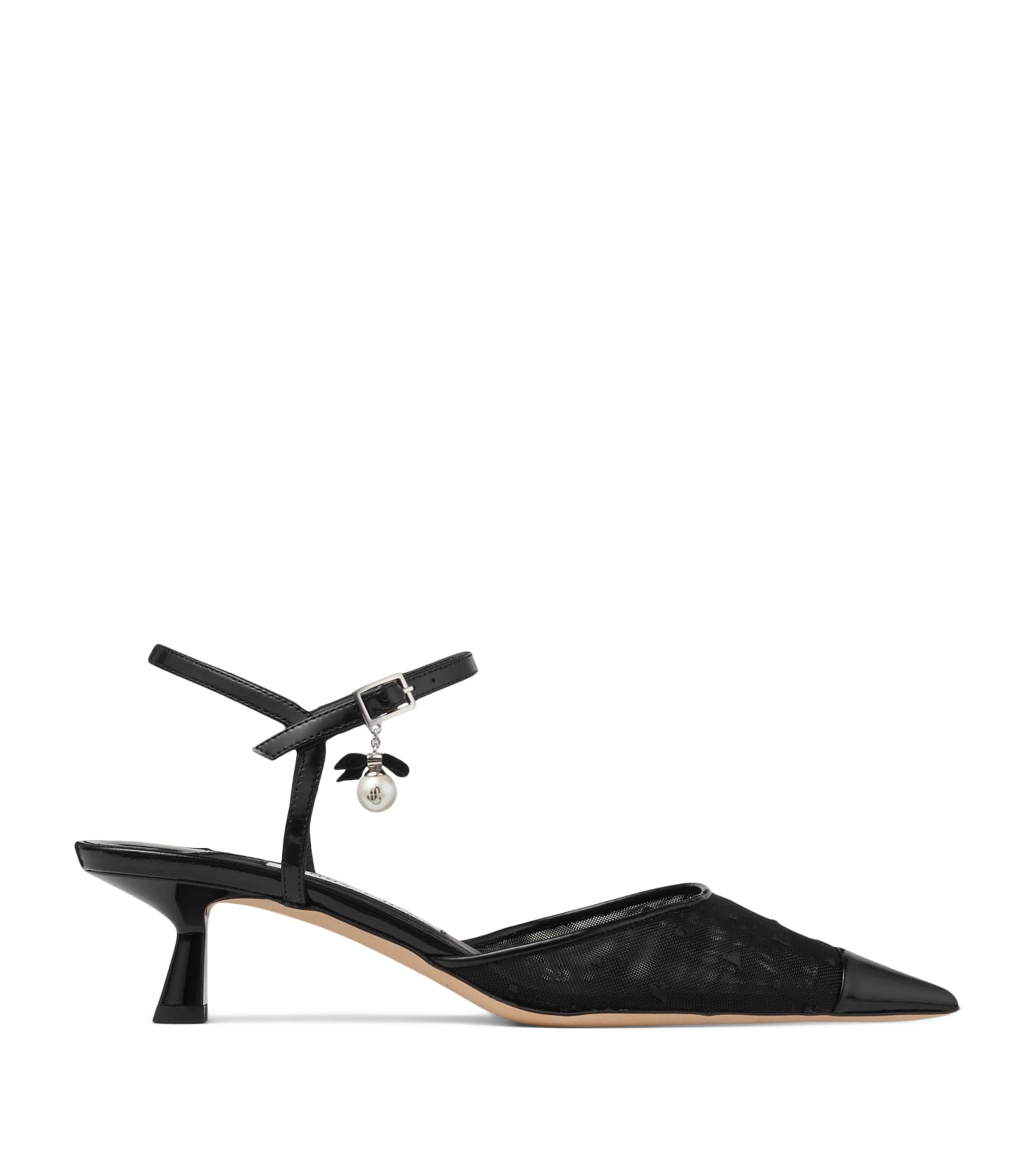 Jimmy Choo Aren 45 Mesh-Leather Pumps Black/black Image 1