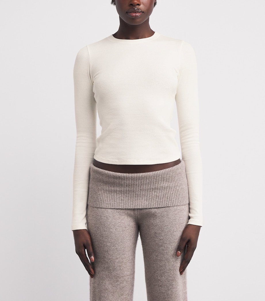 Cotton-Blend Long-Sleeve T-Shirt MARBLE Image 3