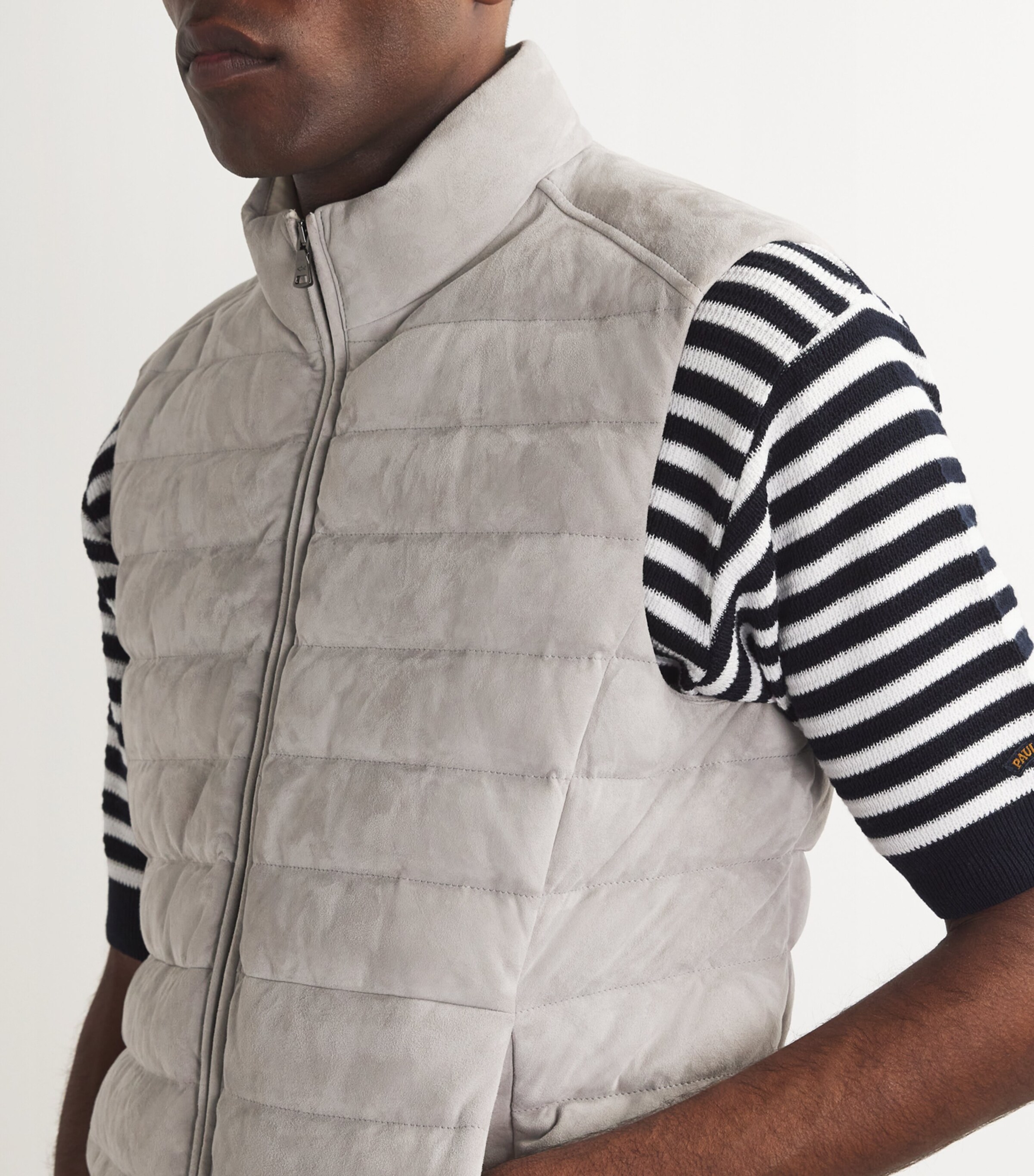 Paul & Shark Mens Down Suede Gilet Image 6