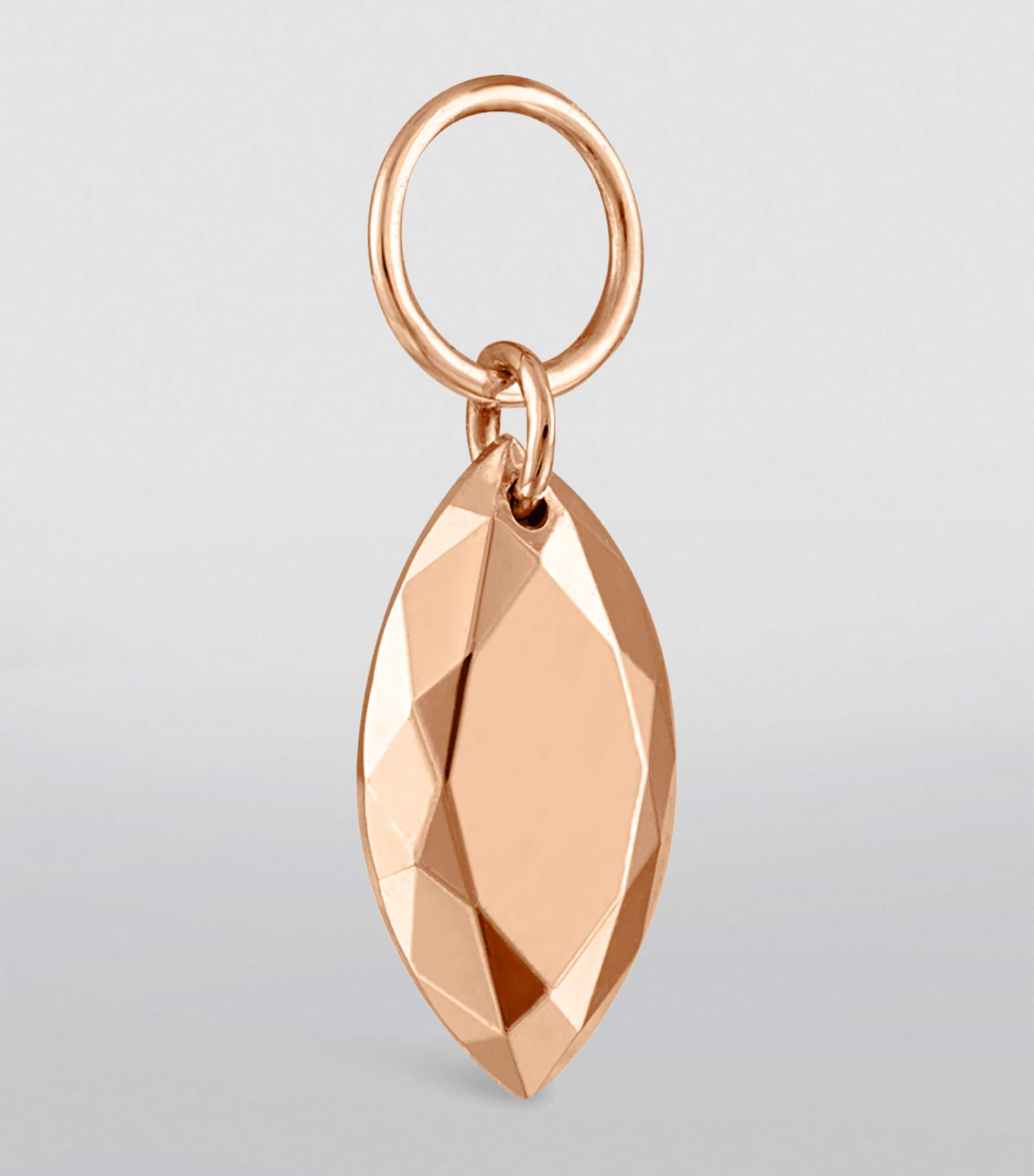 Faceted Gold Marquise Charm (7.5mm) ROSE GOLD Image 3