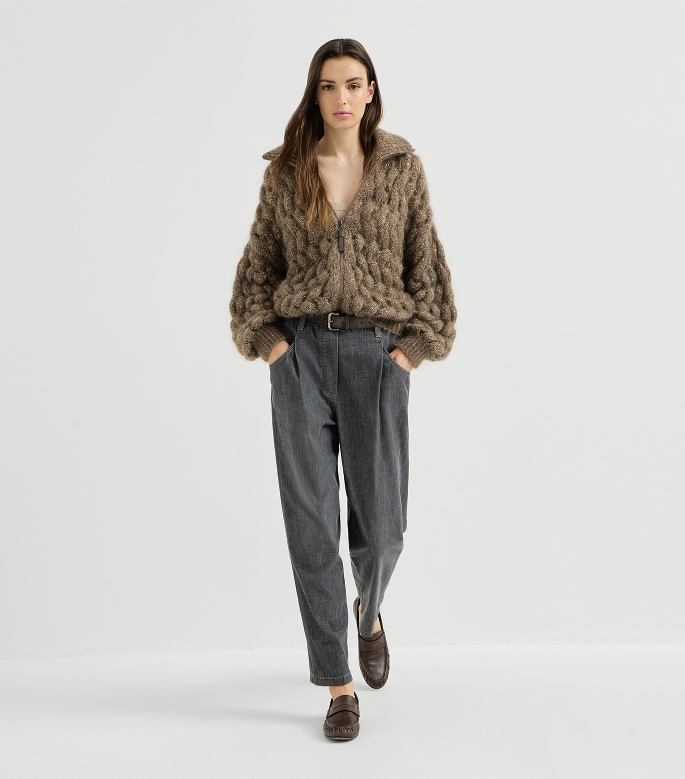 Brunello Cucinelli Womens Denim Tapered Trousers Image 2