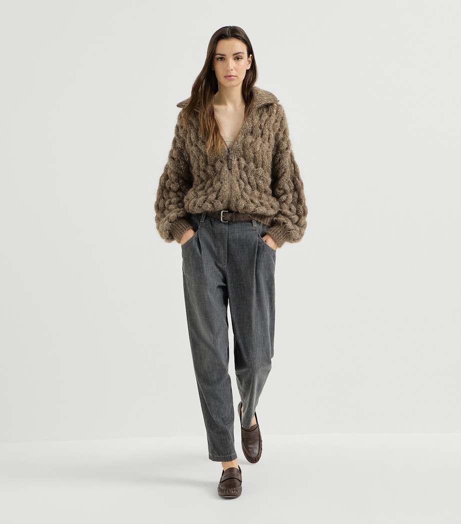 Brunello Cucinelli Womens Denim Tapered Trousers Image 2