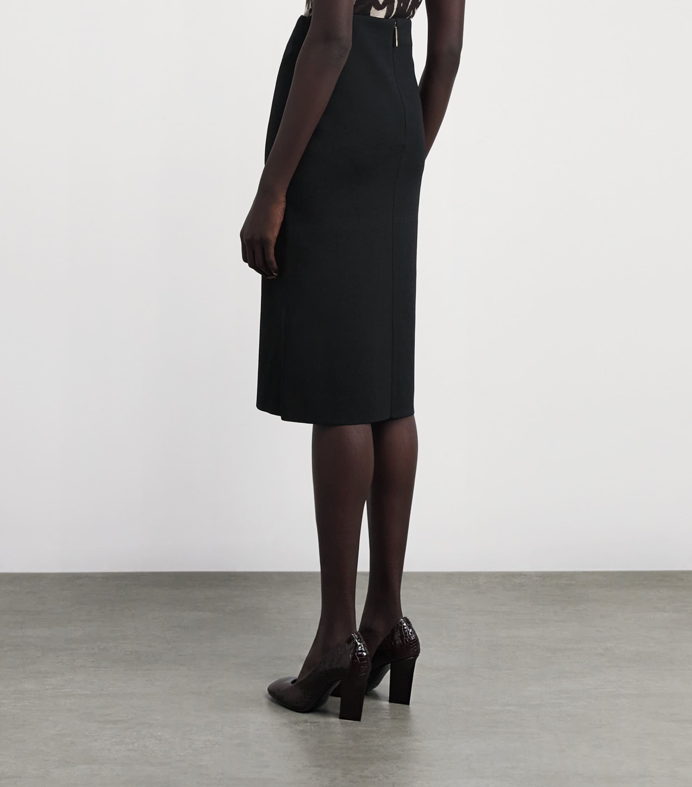 Milano-Knit Safir Midi Skirt BLACK Image 4