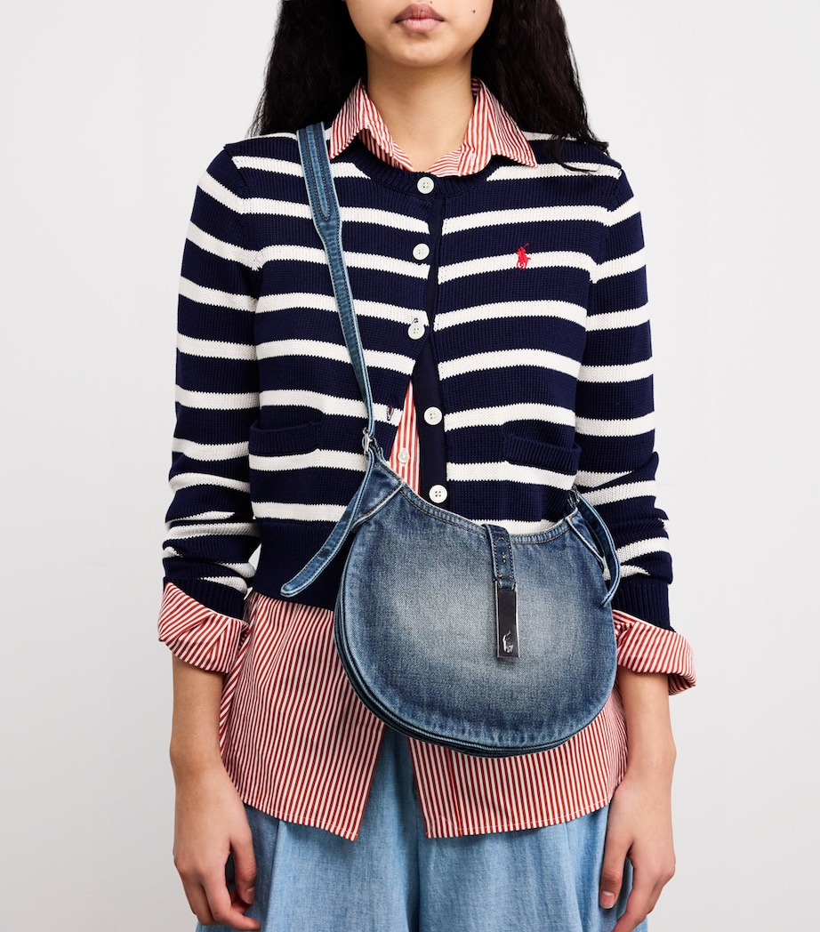 Small Denim Polo ID Shoulder Bag NAVY Image 4