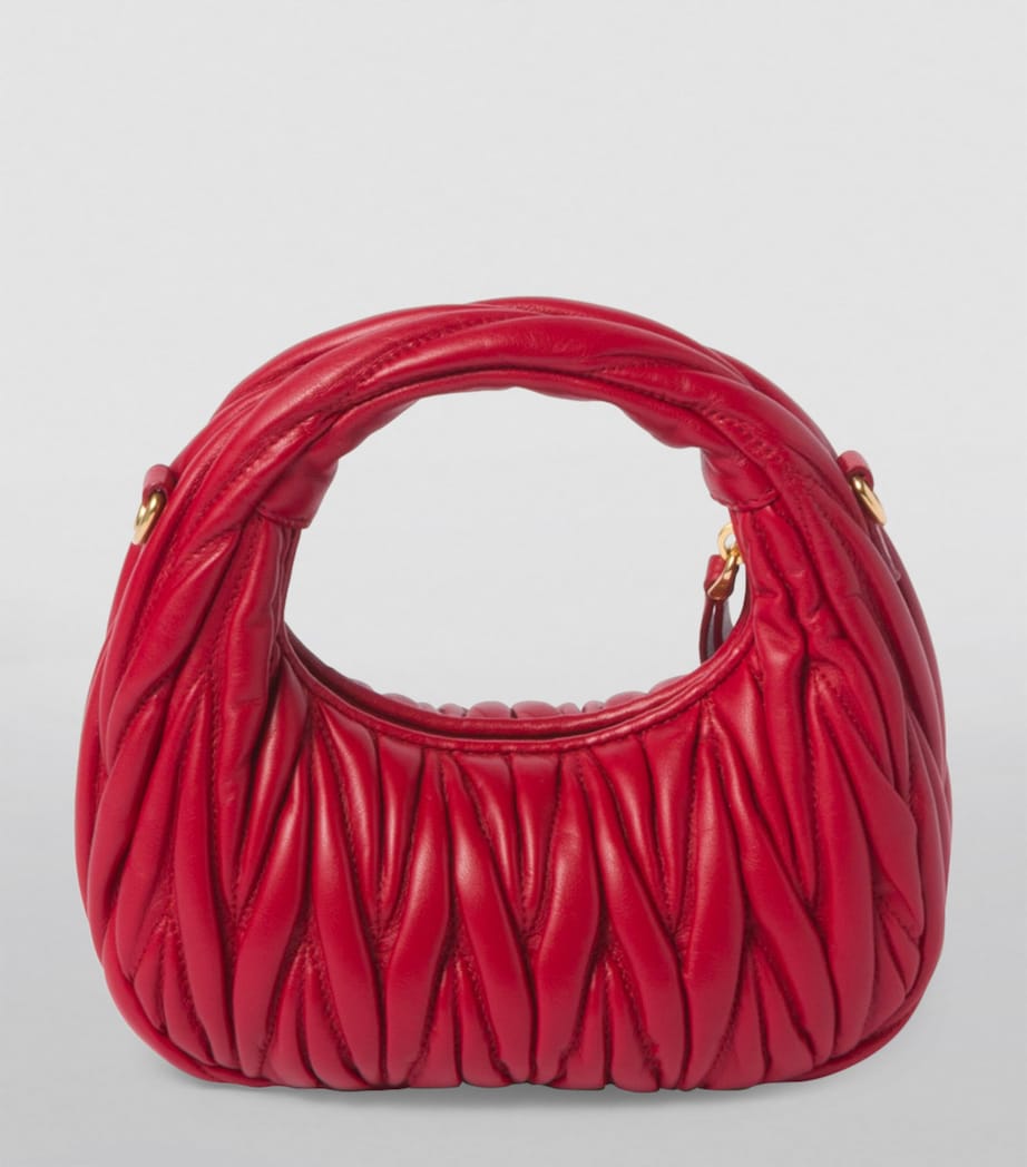 Mini Leather Matelassé Wander Top-Handle Bag F0011 Image 3