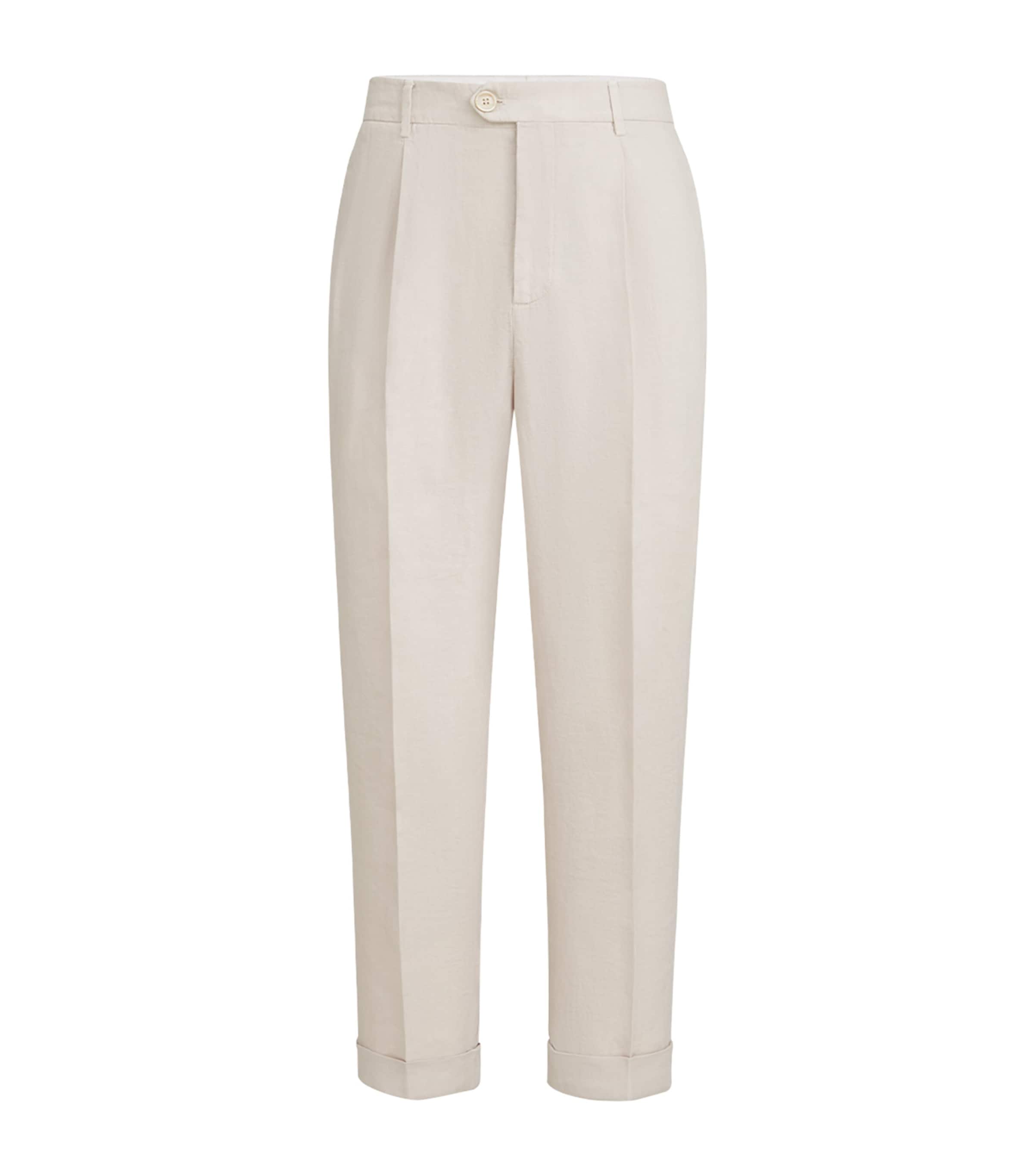 Brunello Cucinelli Mens Linen Pleated Trousers Image 1