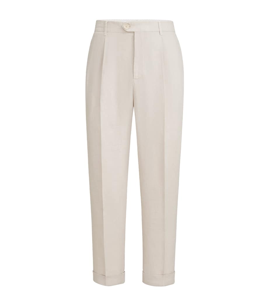 Brunello Cucinelli Mens Linen Pleated Trousers Image 1