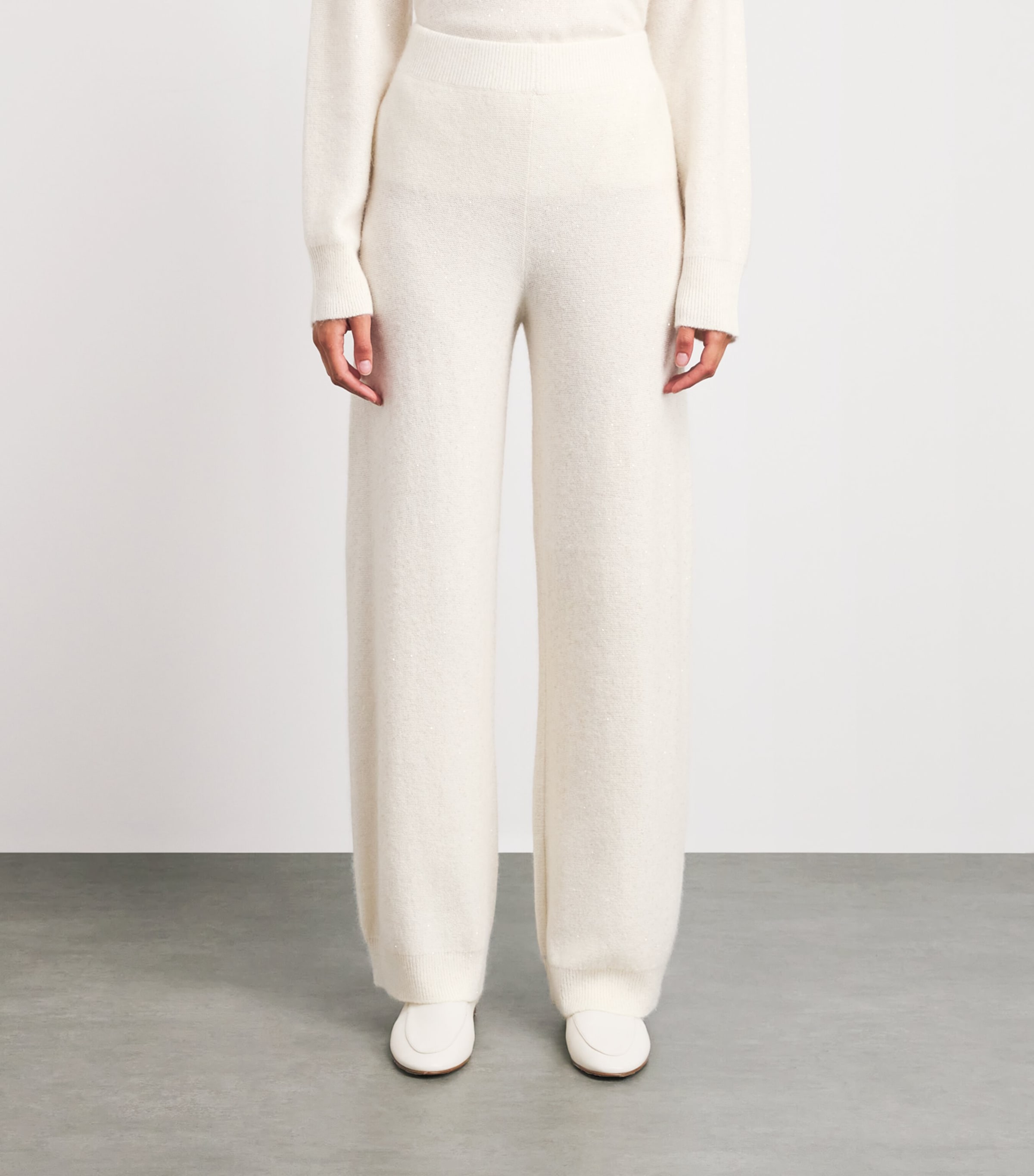 Fabiana Filippi Womens Sequin-Embellished Trousers Bianco Image 4