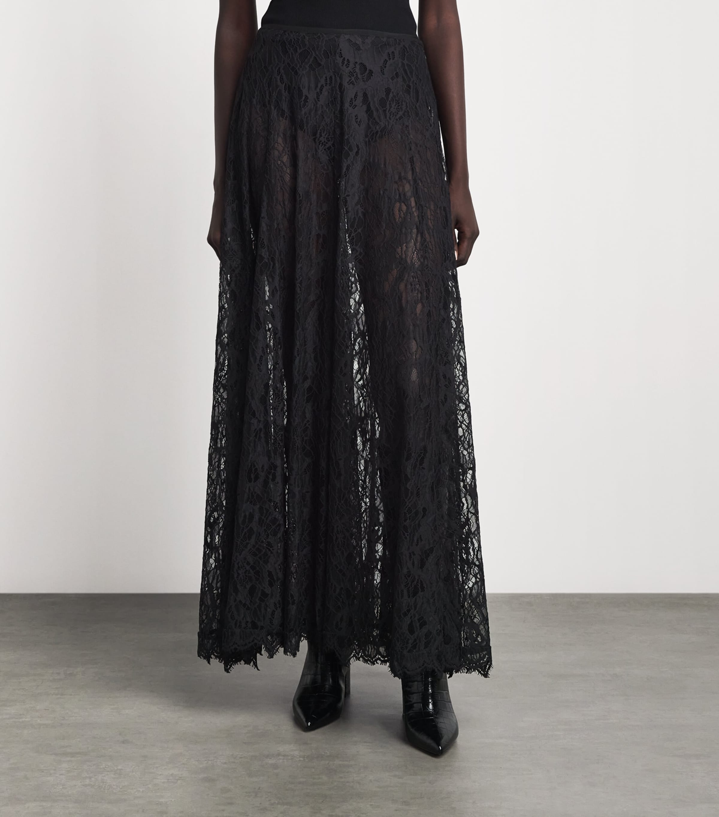 CAMILLA AND MARC Womens Lace Elaris Maxi Skirt Dblk Black Image 4
