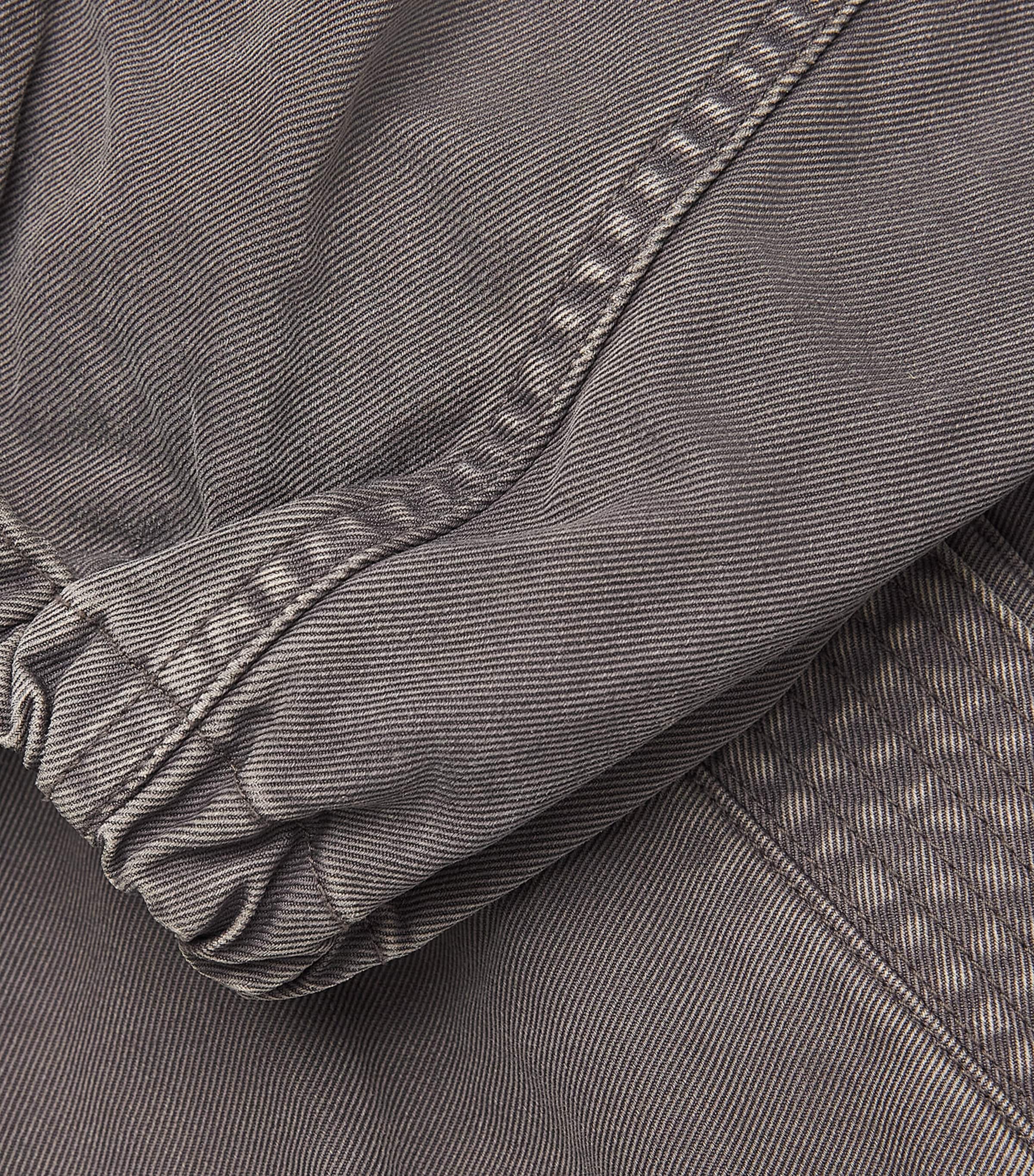 YOKE Mens Garment-Dyed Bomber Jacket Charcol Brown Image 6