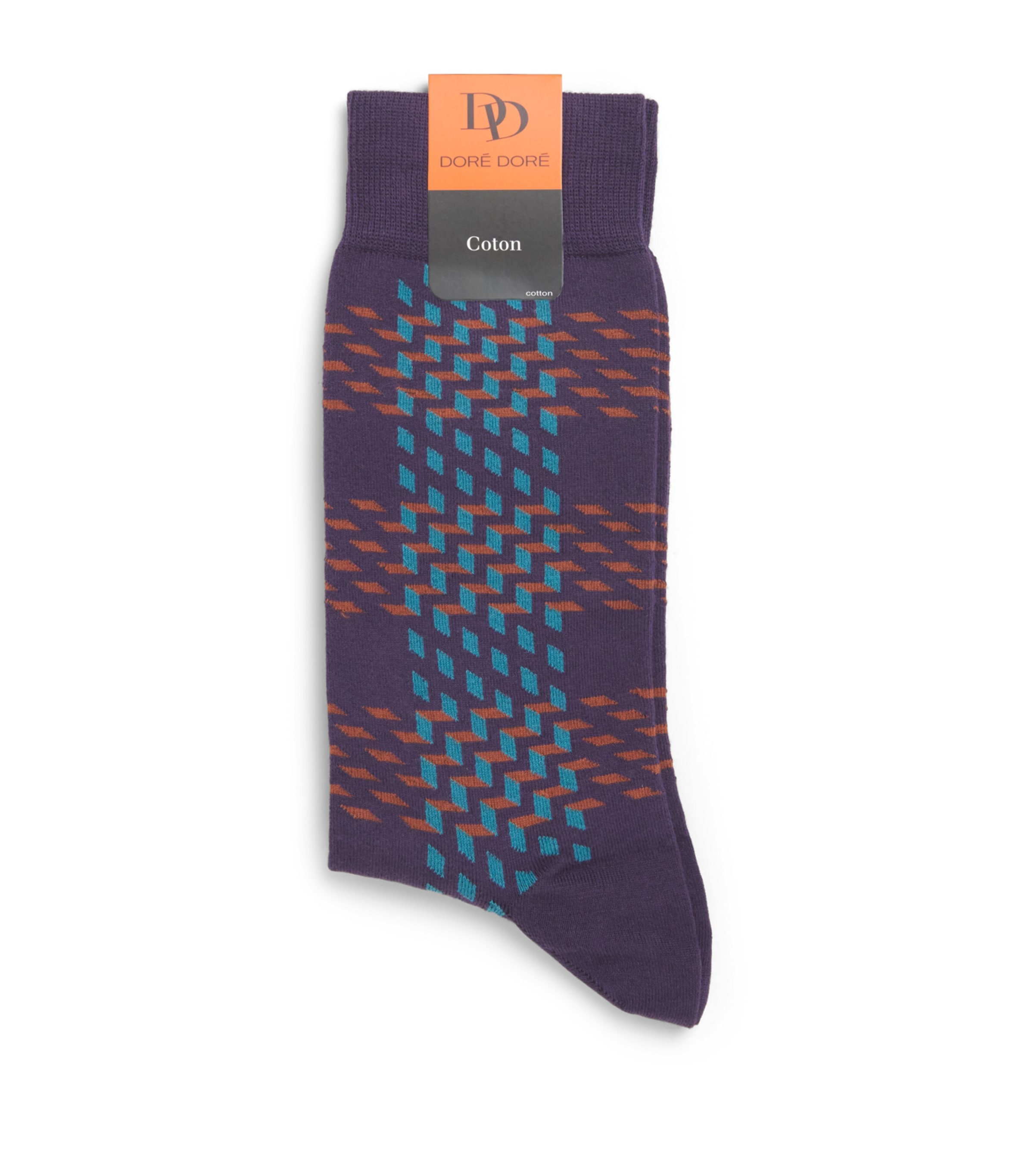 Doré Doré Mens Cotton Patterned Socks Murier Pa Image 1