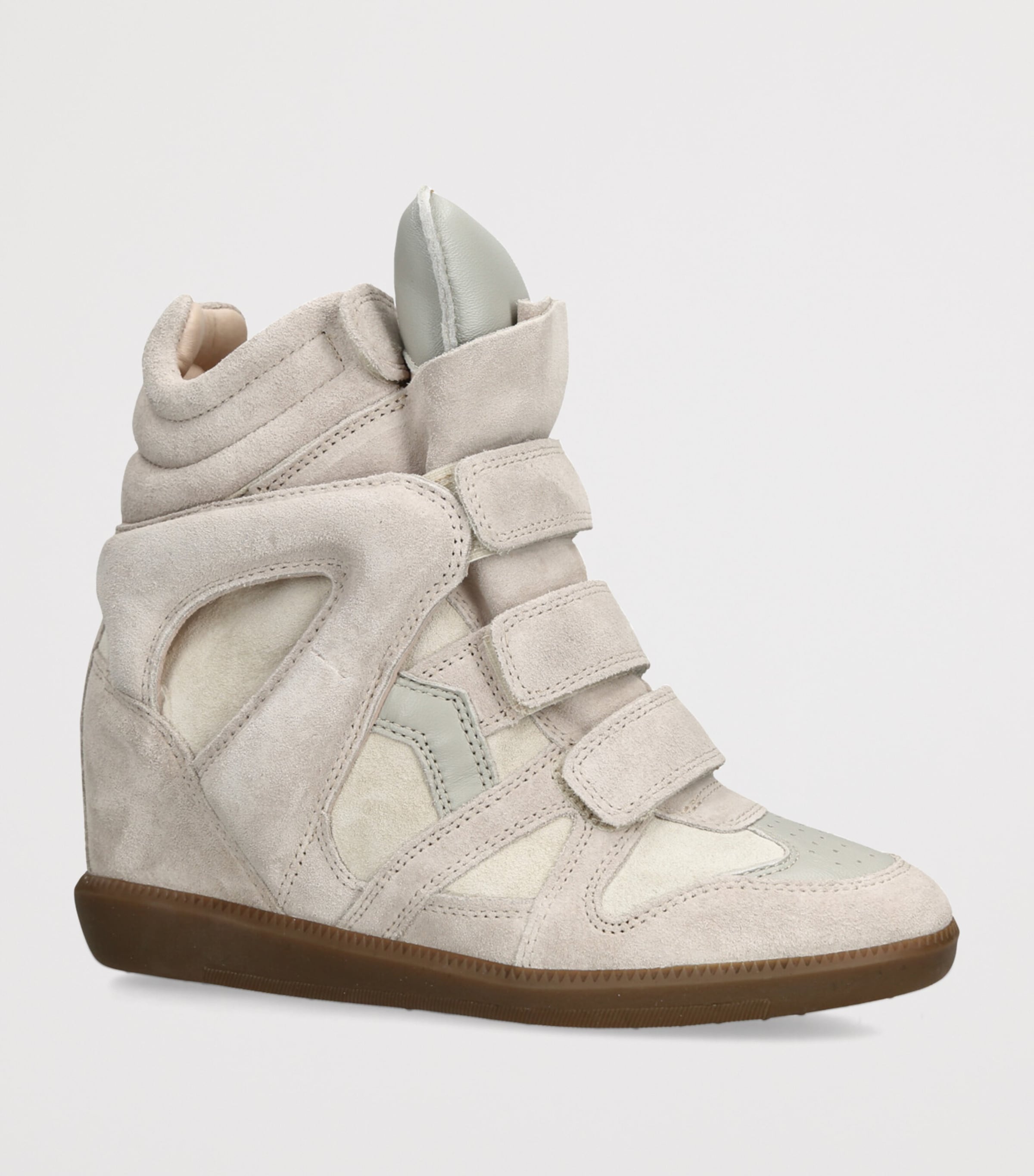 Isabel Marant Suede Bekett Wedge Sneakers 50 Bone/comb Image 3