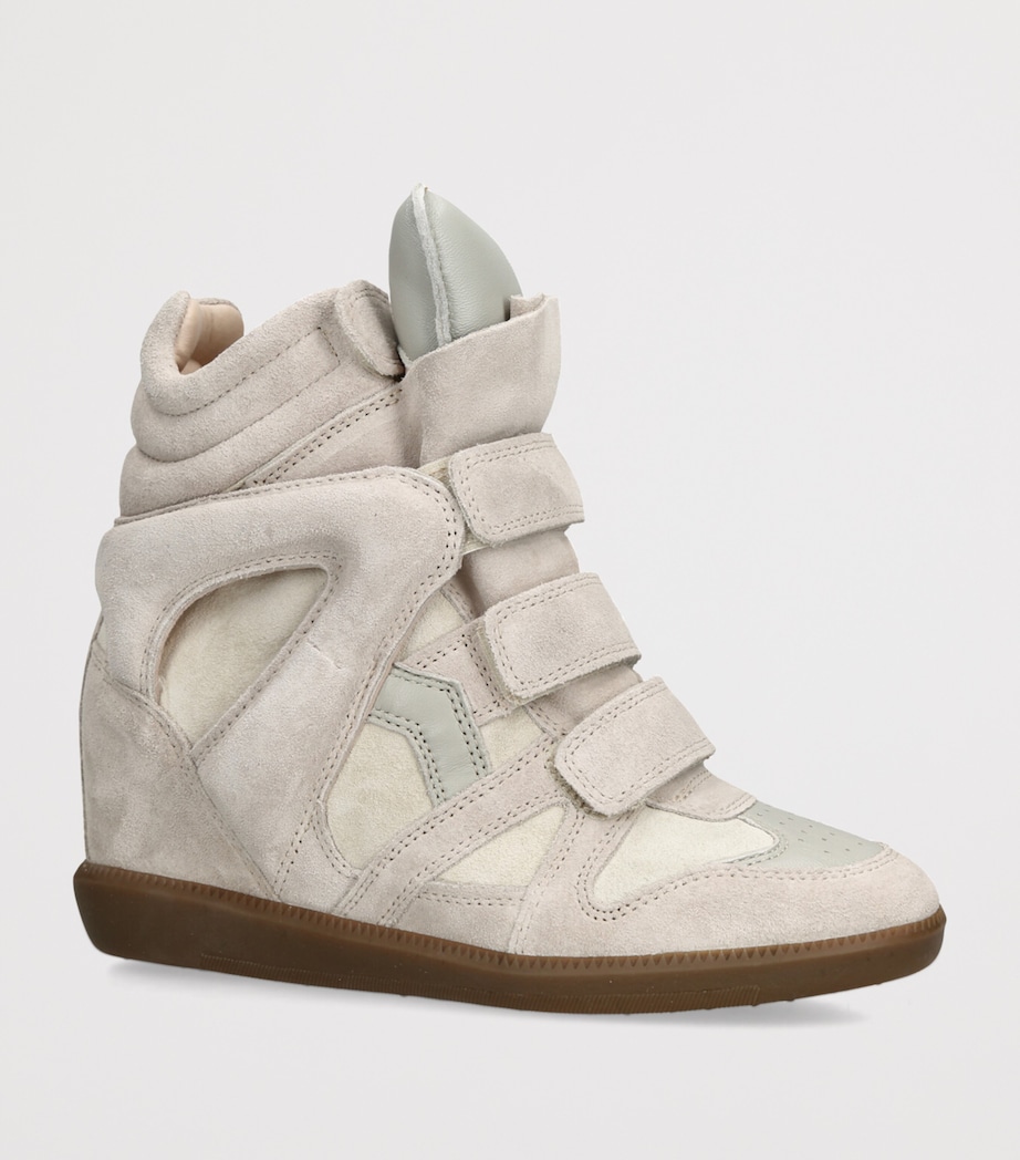 Isabel Marant Suede Bekett Wedge Sneakers 50 Bone/comb Image 3